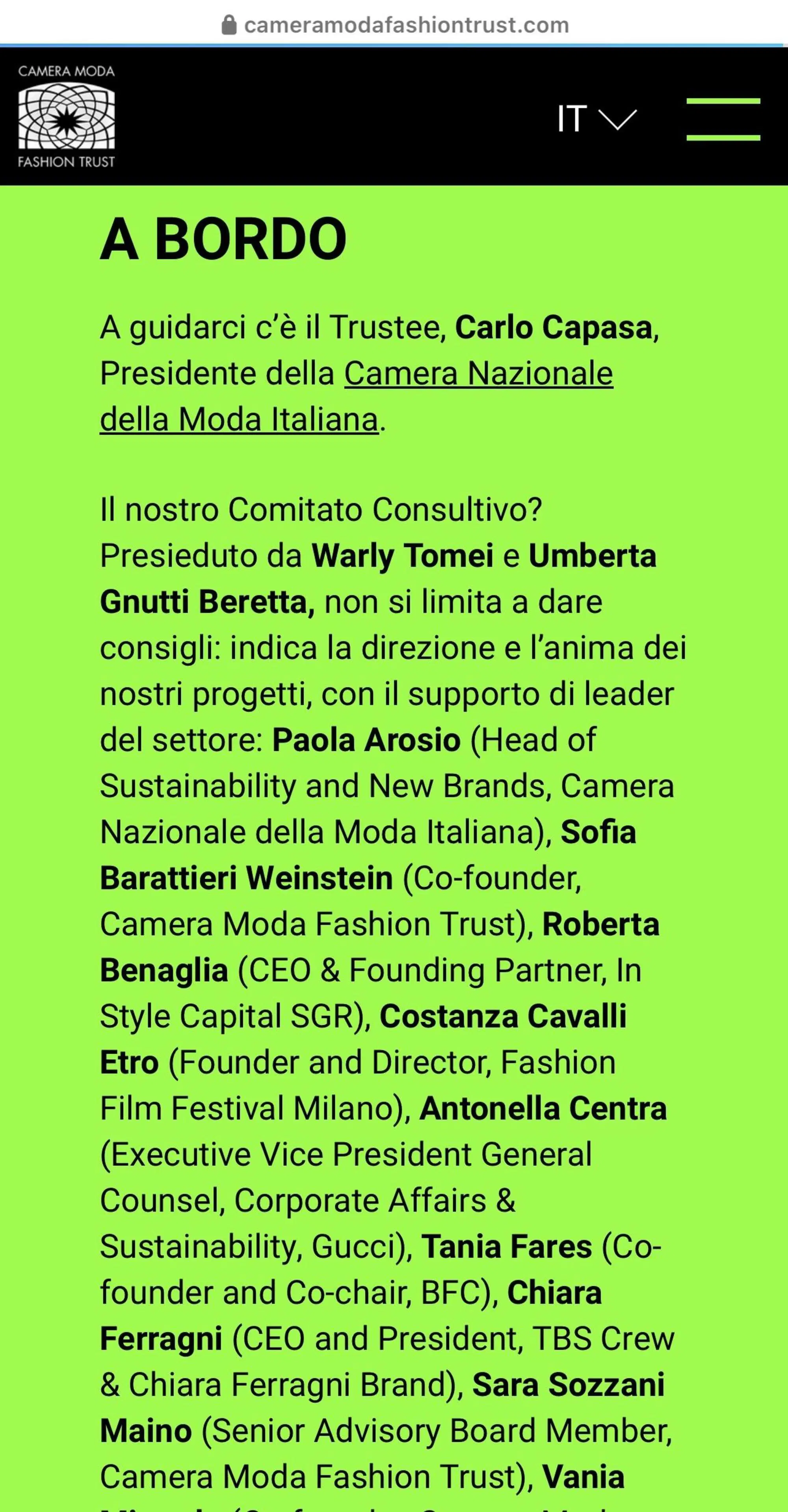 Chiara Ferragni nel board dell'organizzazione.jpg