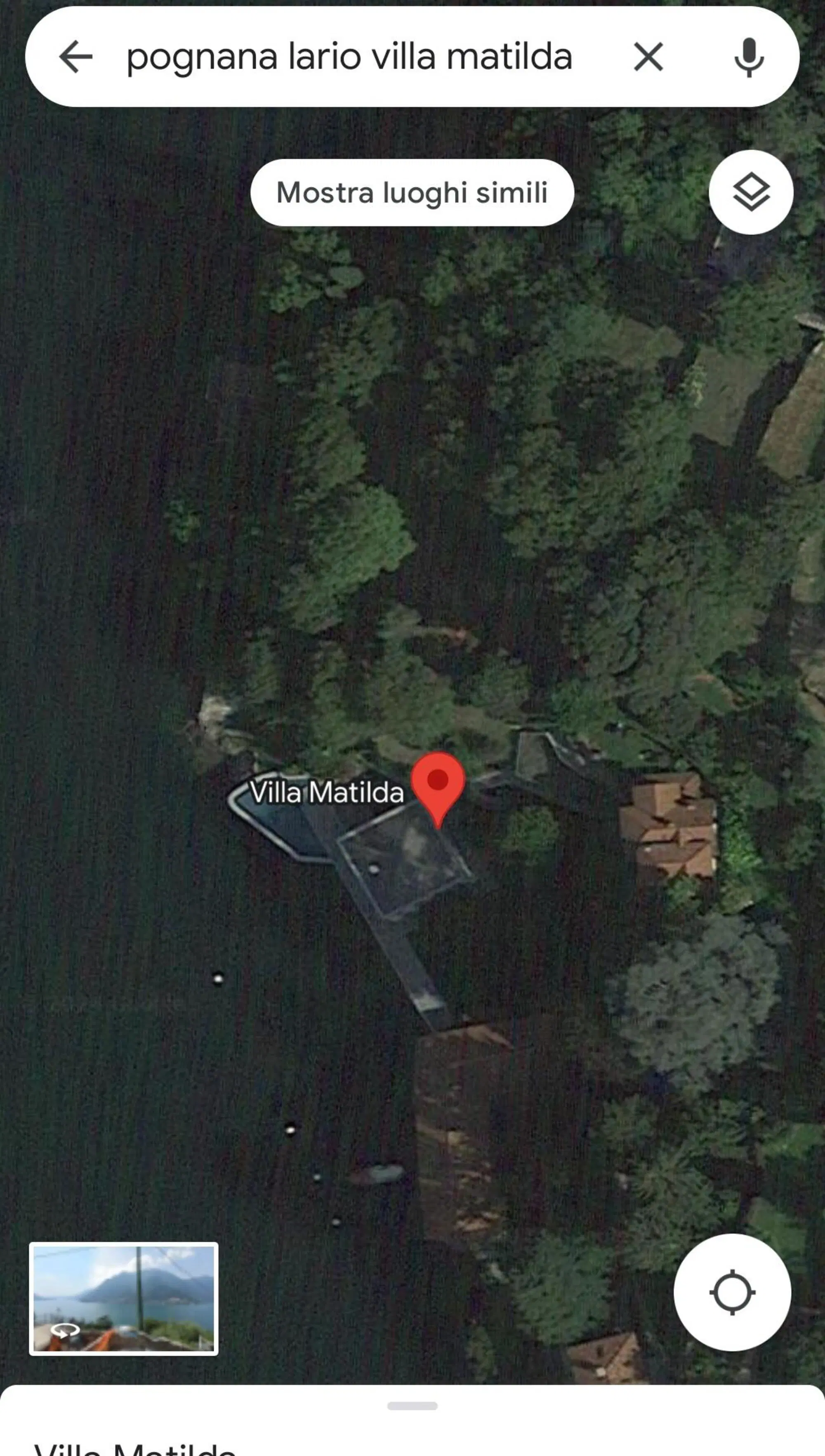Villa Matilda vista dal satellite