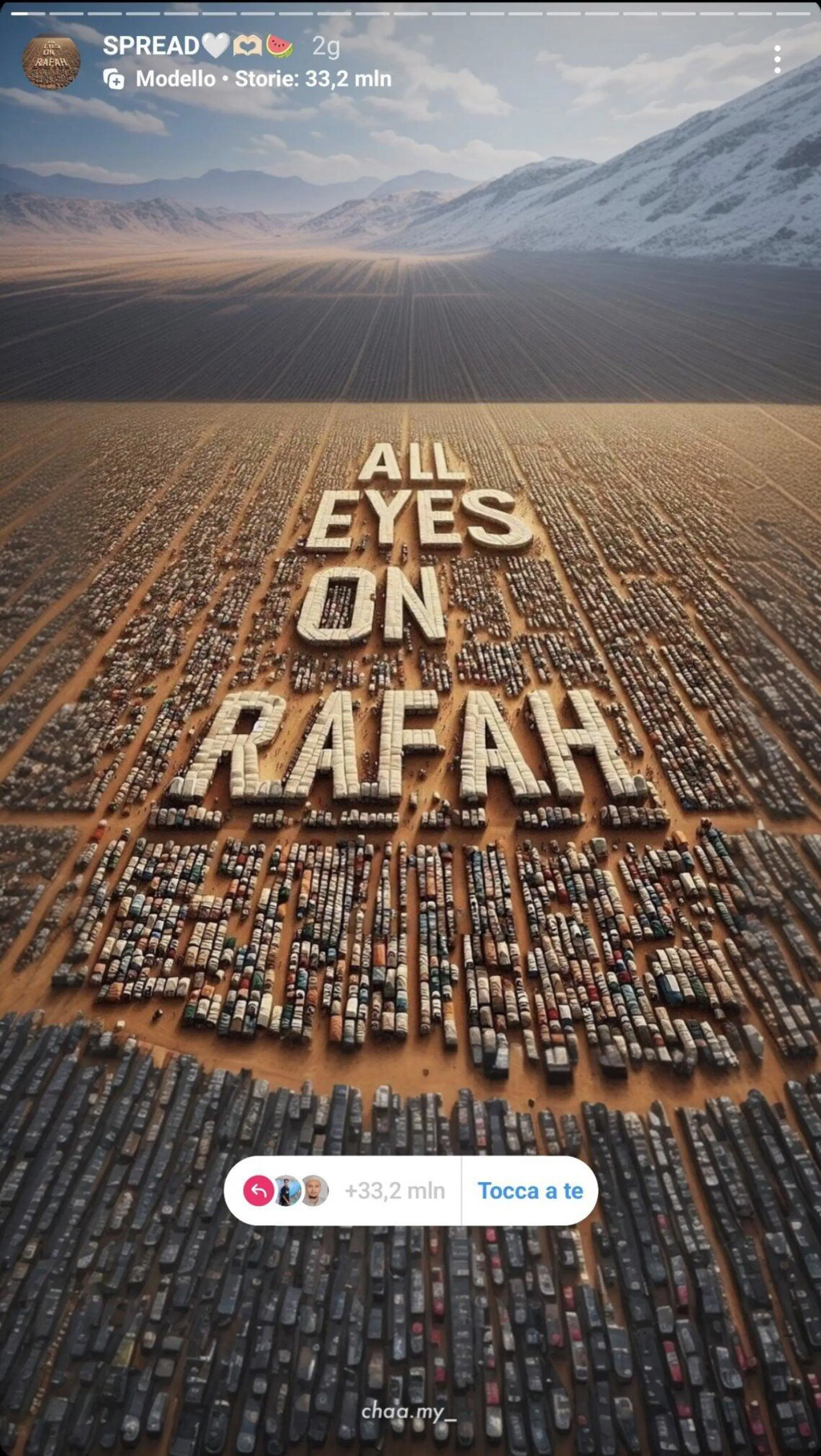 La storia Instagram "All Eyes On Rafah" condivisa da oltre 45 milioni di persone in circa 24 ore
