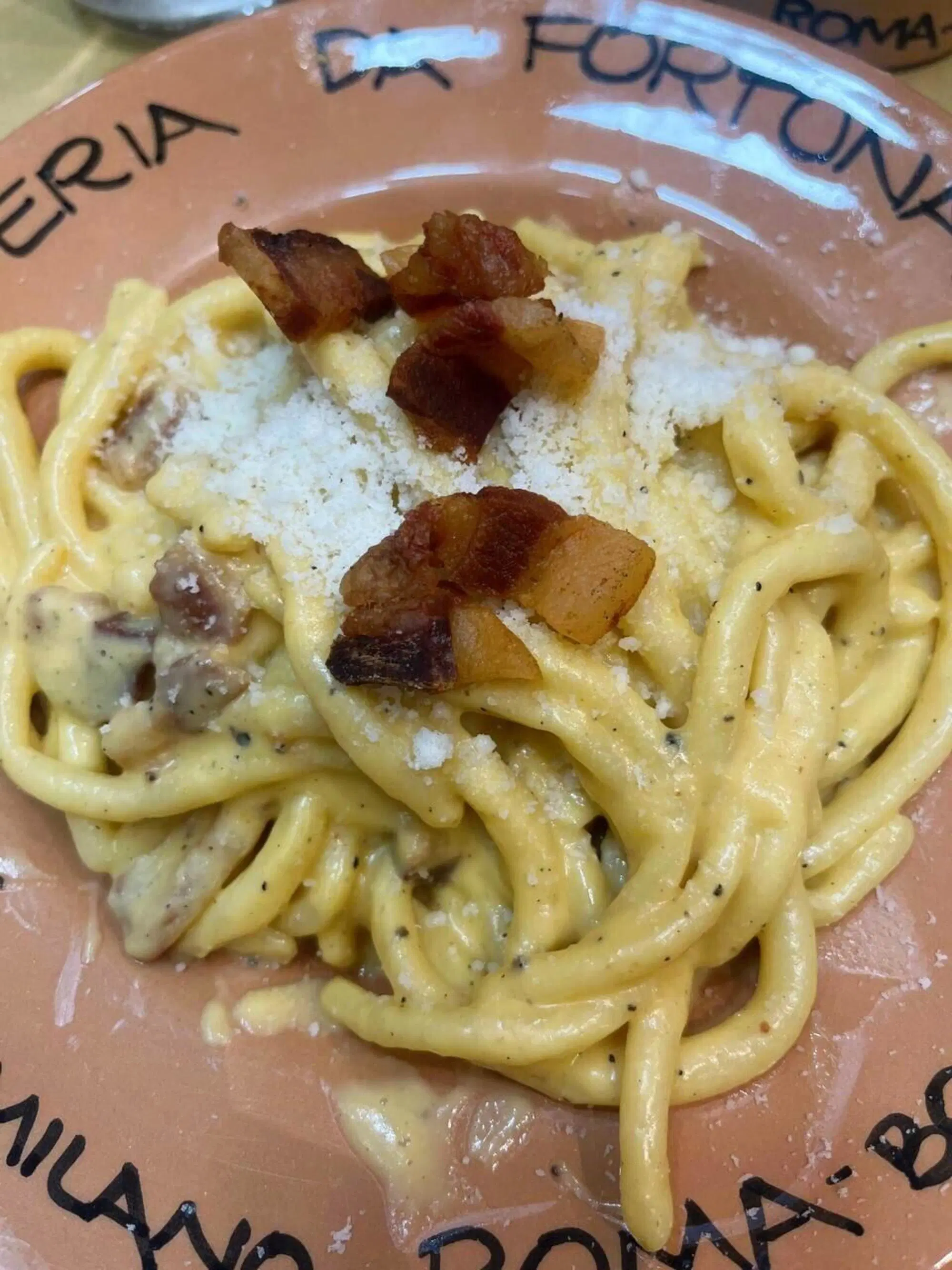 La carbonara dell'Osteria da Fortunata