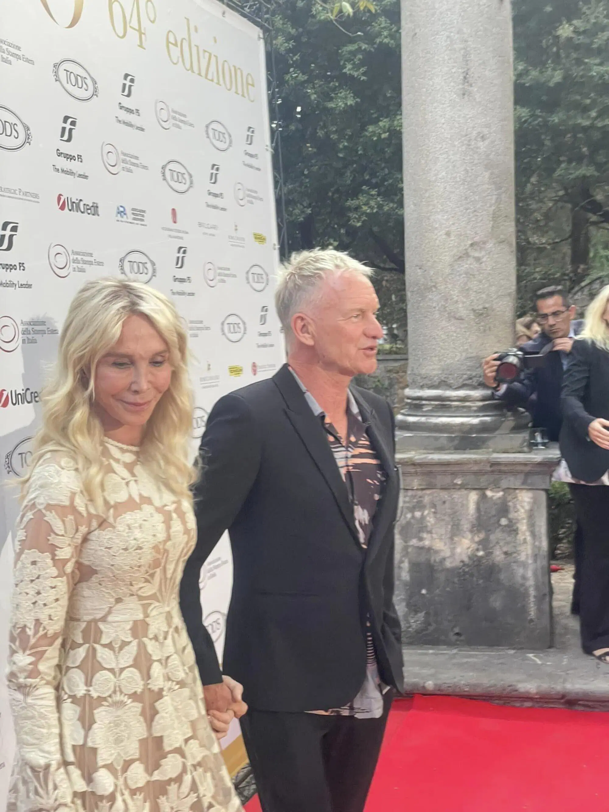 Sting con la compagna Trudy Styler al Globo d'Oro a Roma