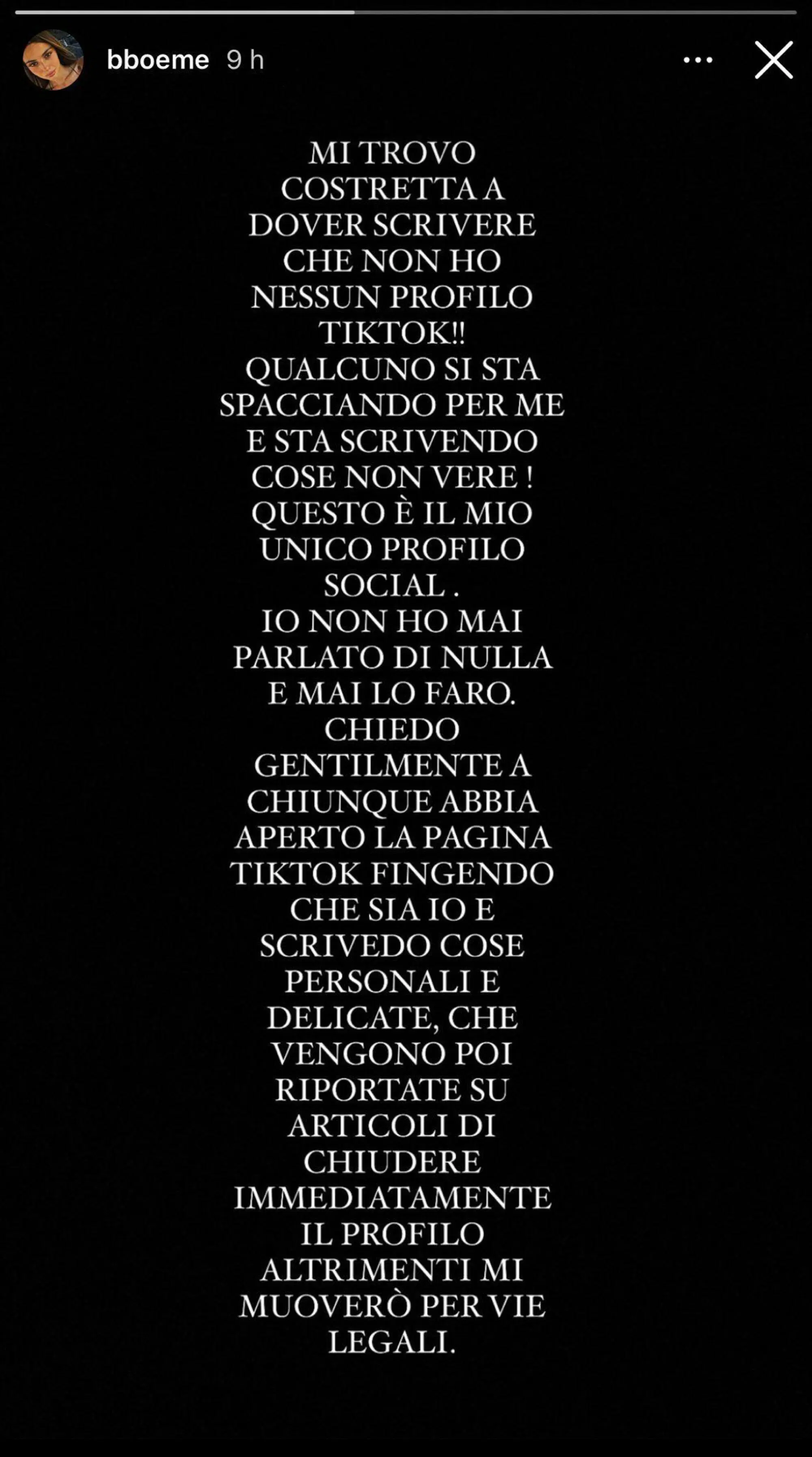 La storia Instagram di Benedetta Boeme