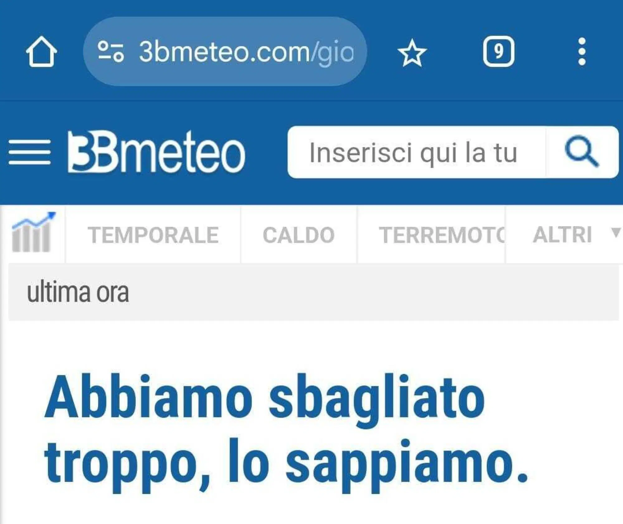 Le scuse di 3b Meteo