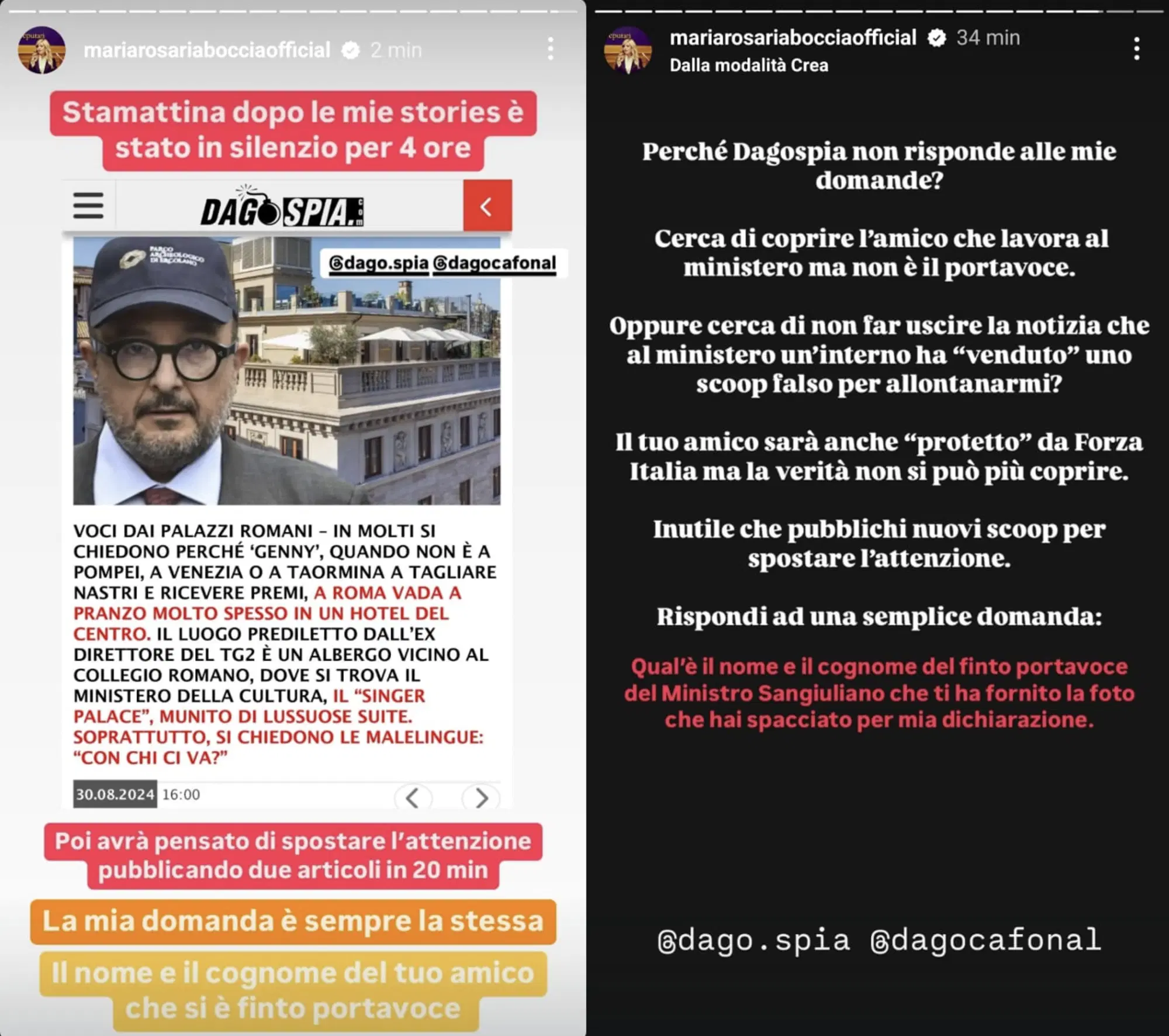 Le storie "complottiste" di Maria Rosaria Boccia contro Dagospia