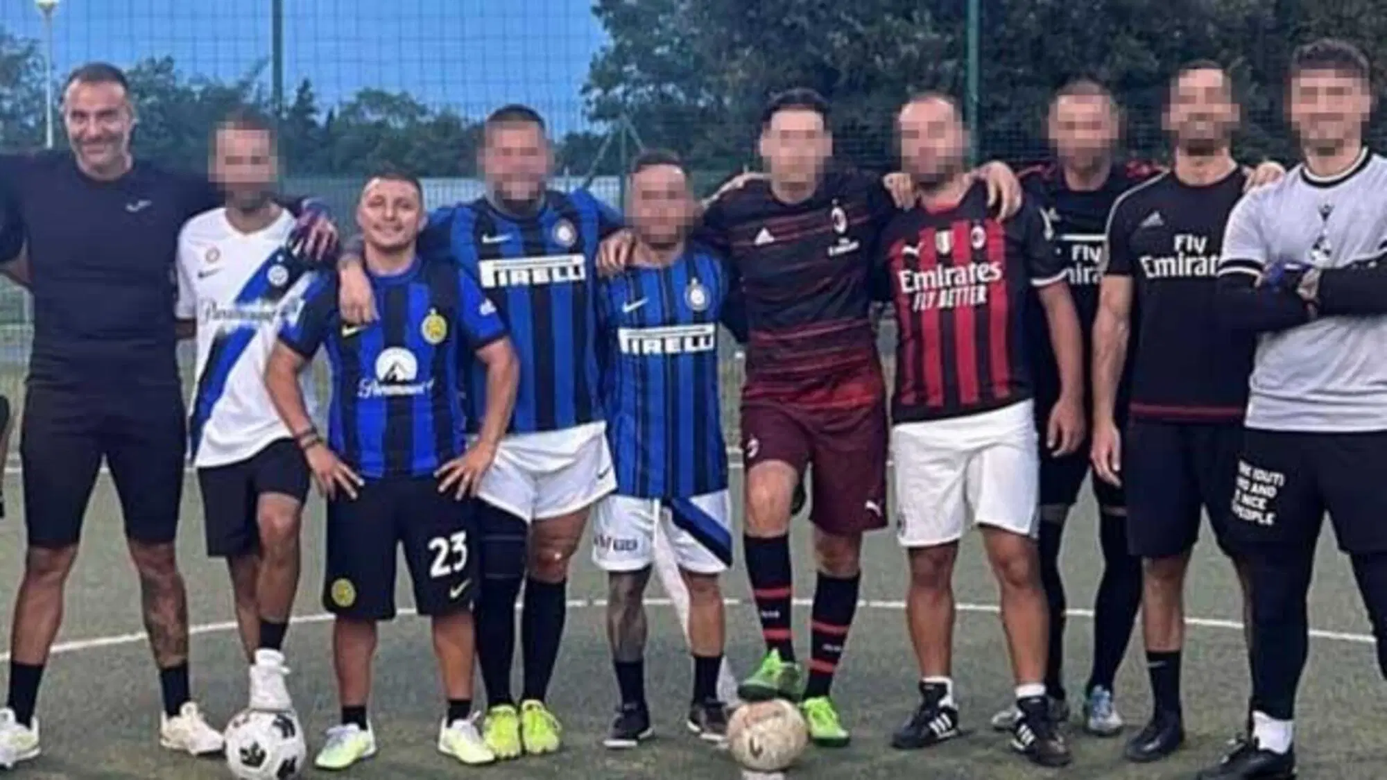 Andrea Beretta e Antonio Bellocco a una partita di calcetto