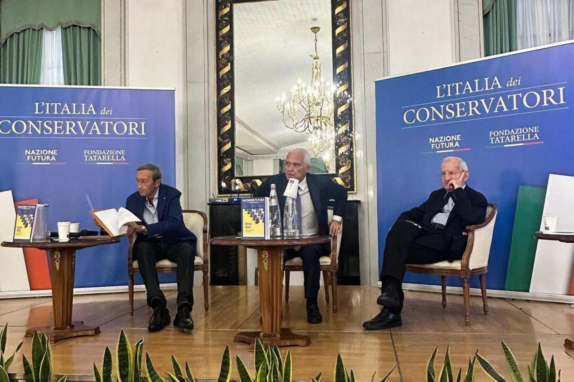 Luciano Violante e Gianfranco Fini a L'Italia dei conservatori (Roma, 5 ottobre 2024)