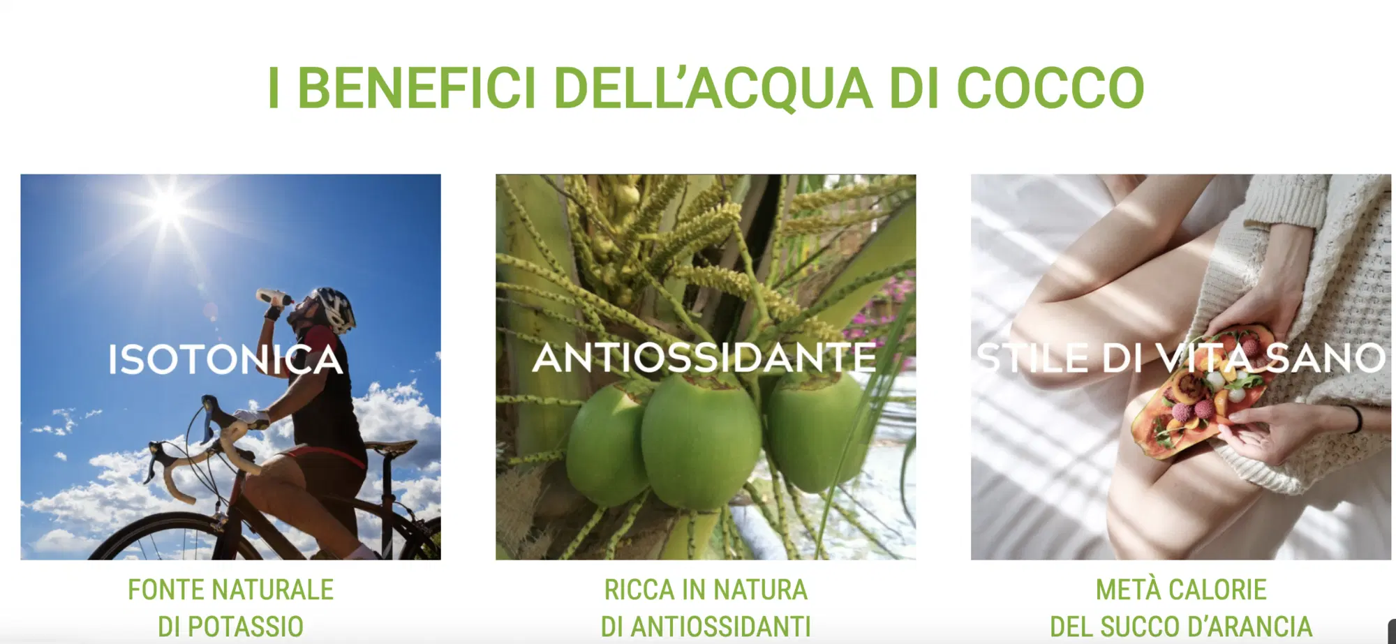I benefici dell'acqua di cocco di Ococo