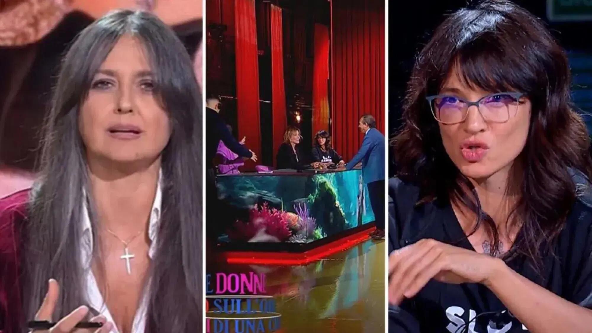 Rosita Celentano e Asia Argento a "Donne sull'orlo di una crisi di nervi" di Piero Chiambretti