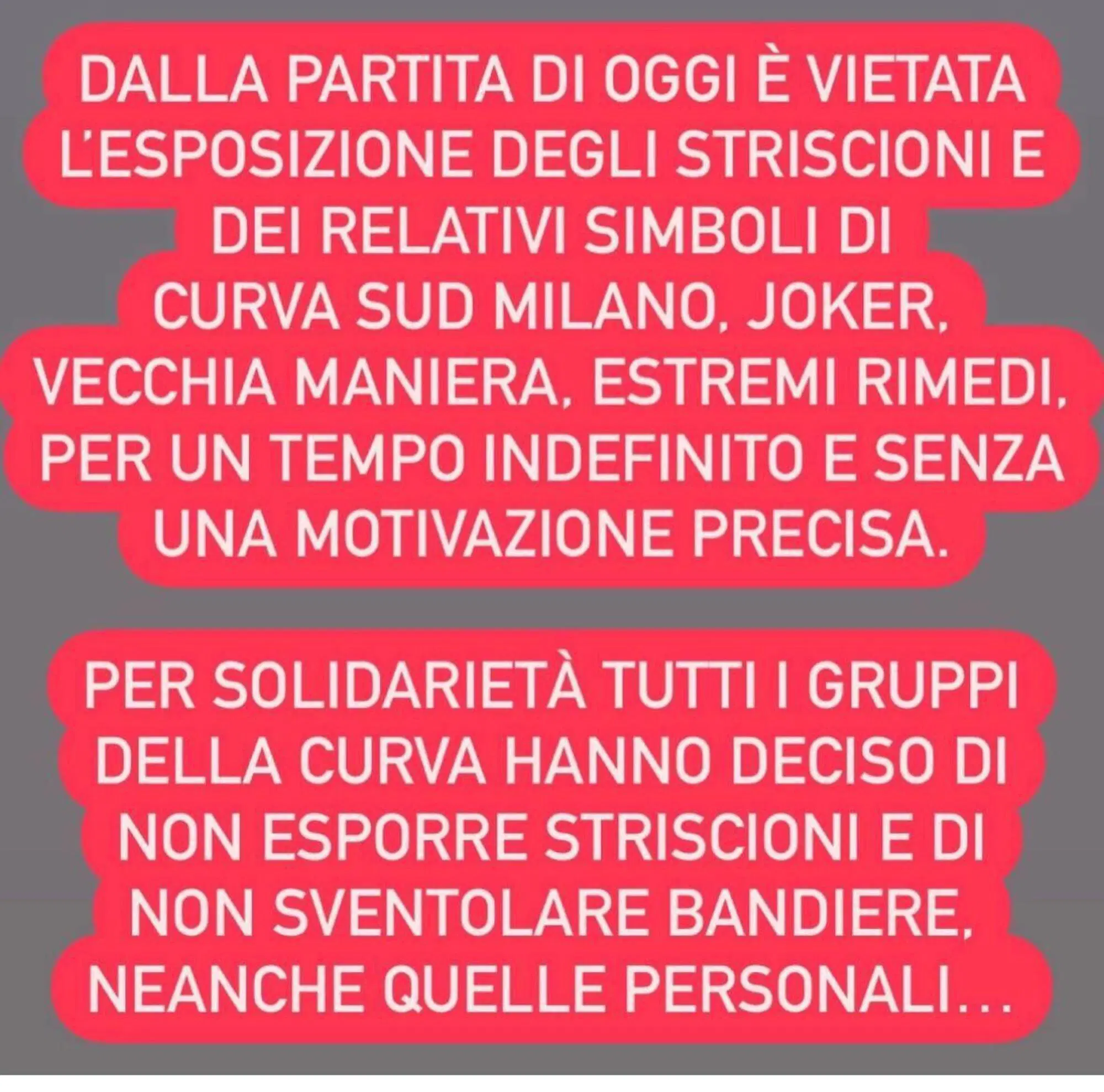 Il messaggio dei Banditi della Sud