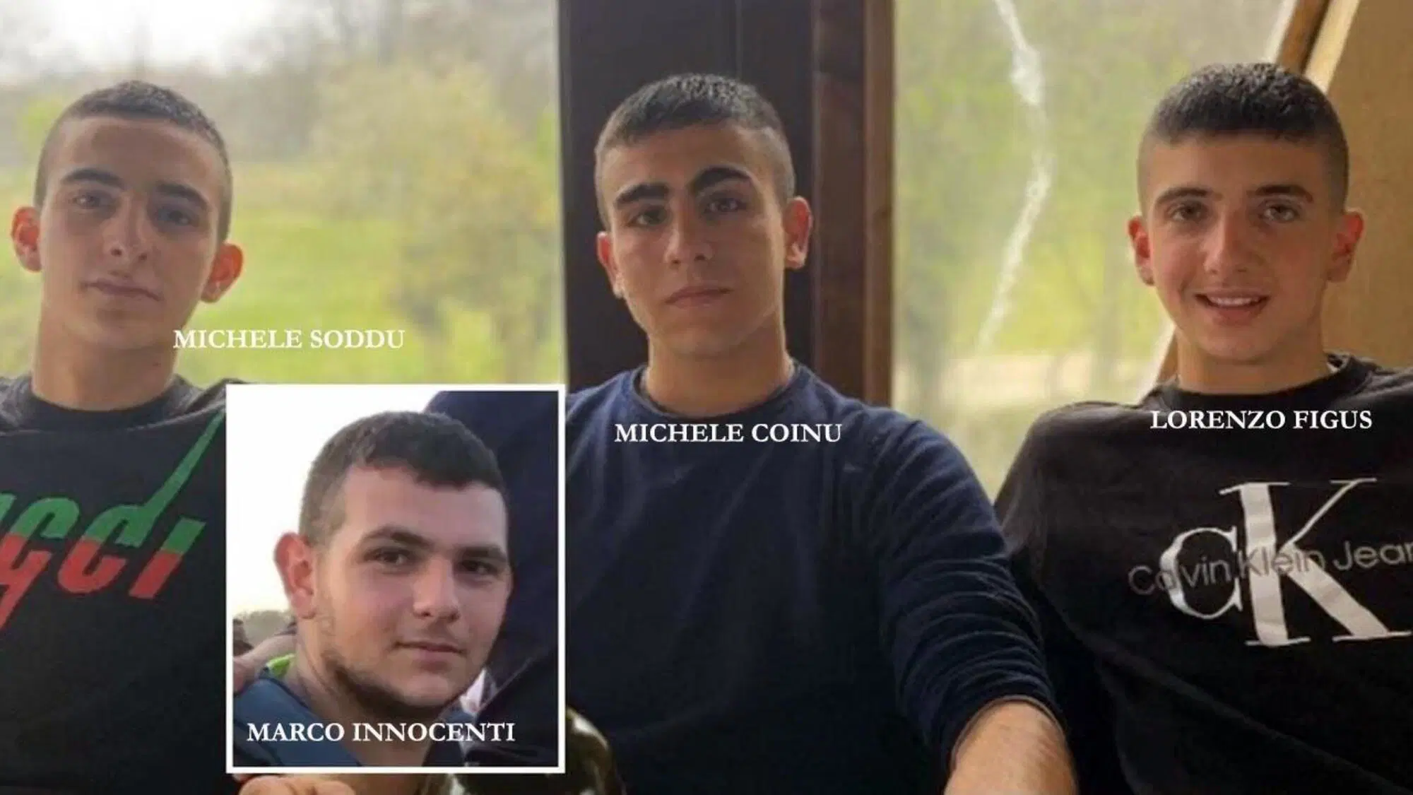 Le vittime dell'incidente a Fonni: Michele Coinu, Michele Soddu, Marco Innocenti e Lorenzo Figus 