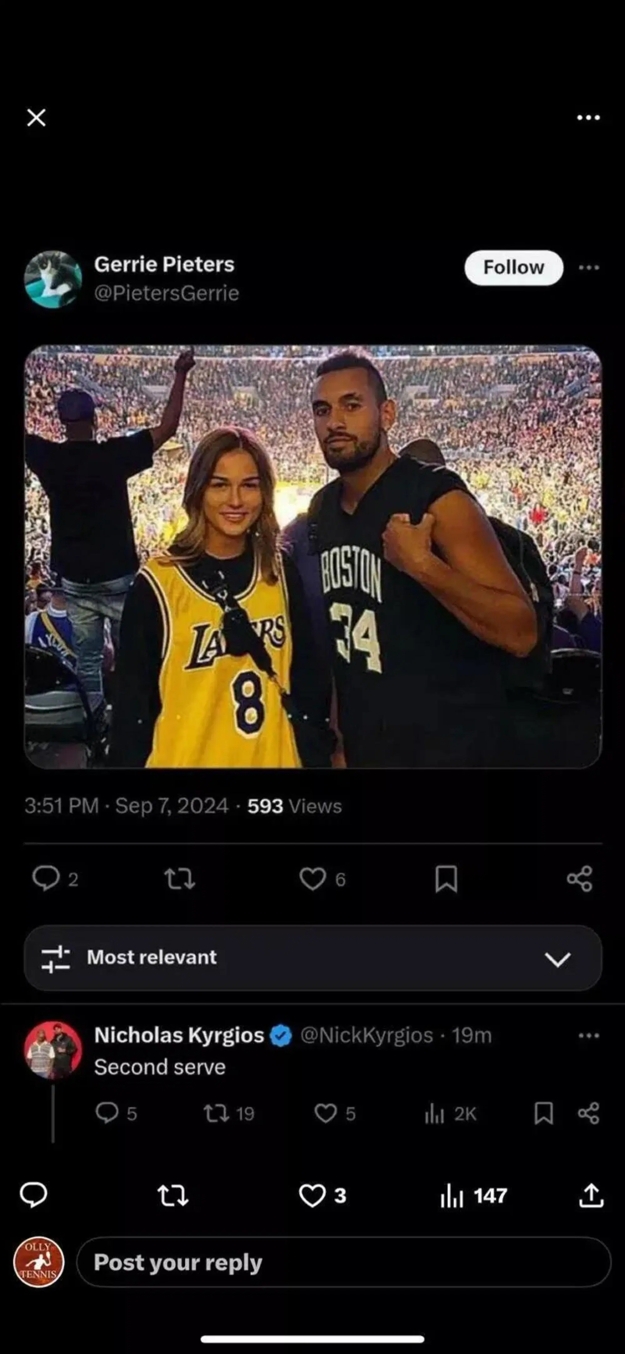 La "seconda di servizio" secondo Nick Kyrgios