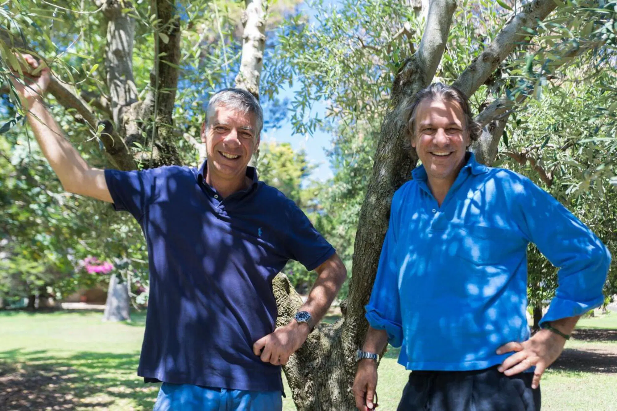 Nicola Porro con il fratello ad Andria nell'azienda di famiglia 