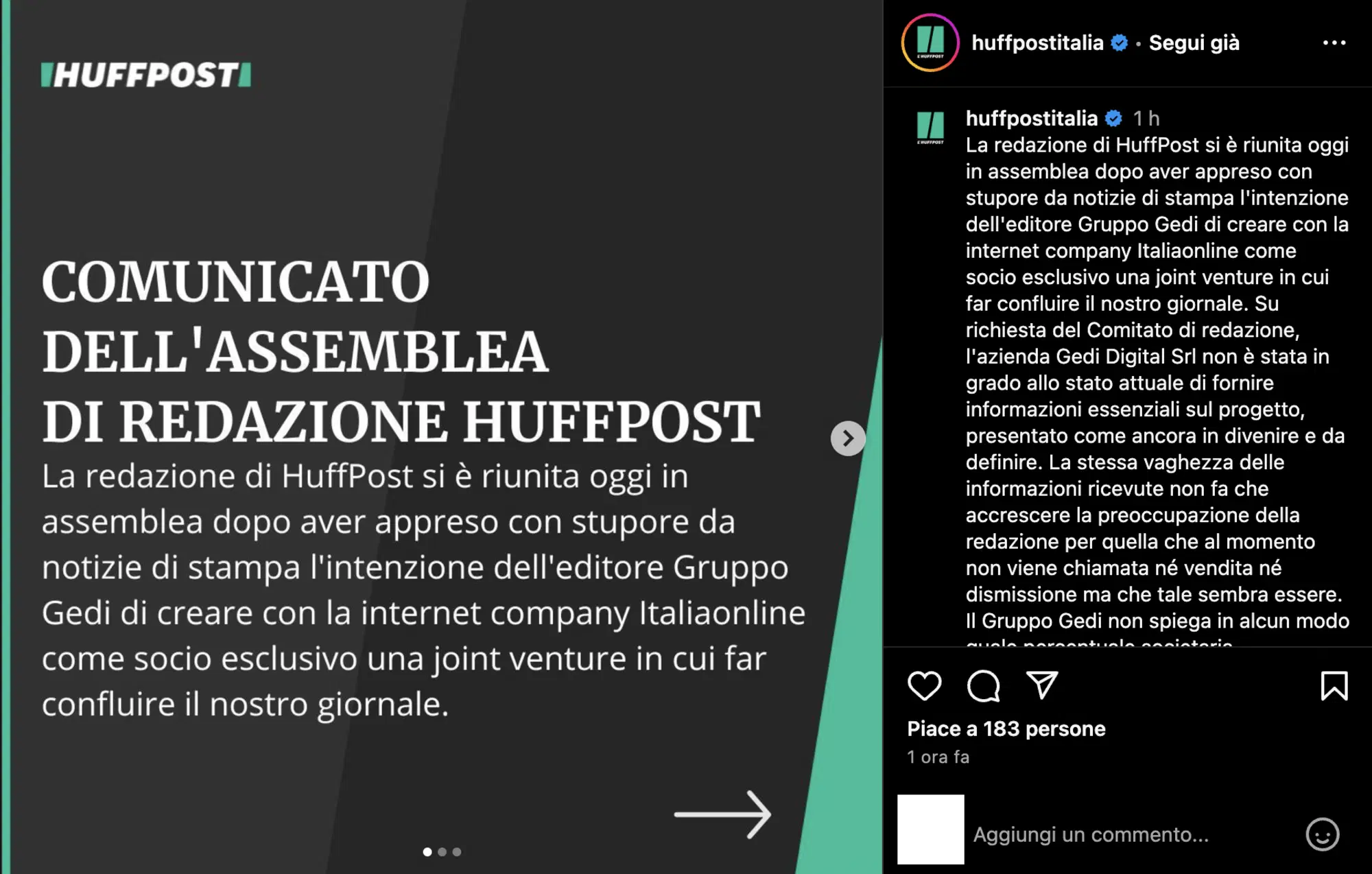 Il post dell'Huffington Post
