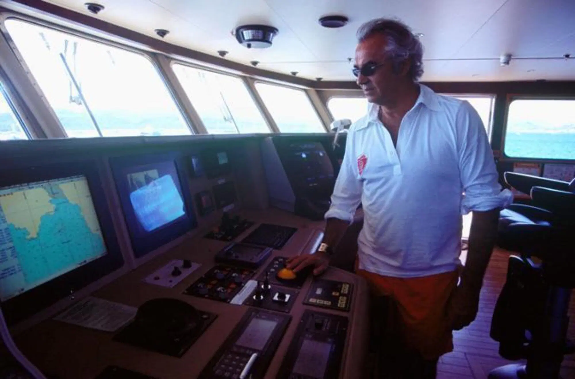 Flavio Briatore a bordo dello yacht Force Blue
