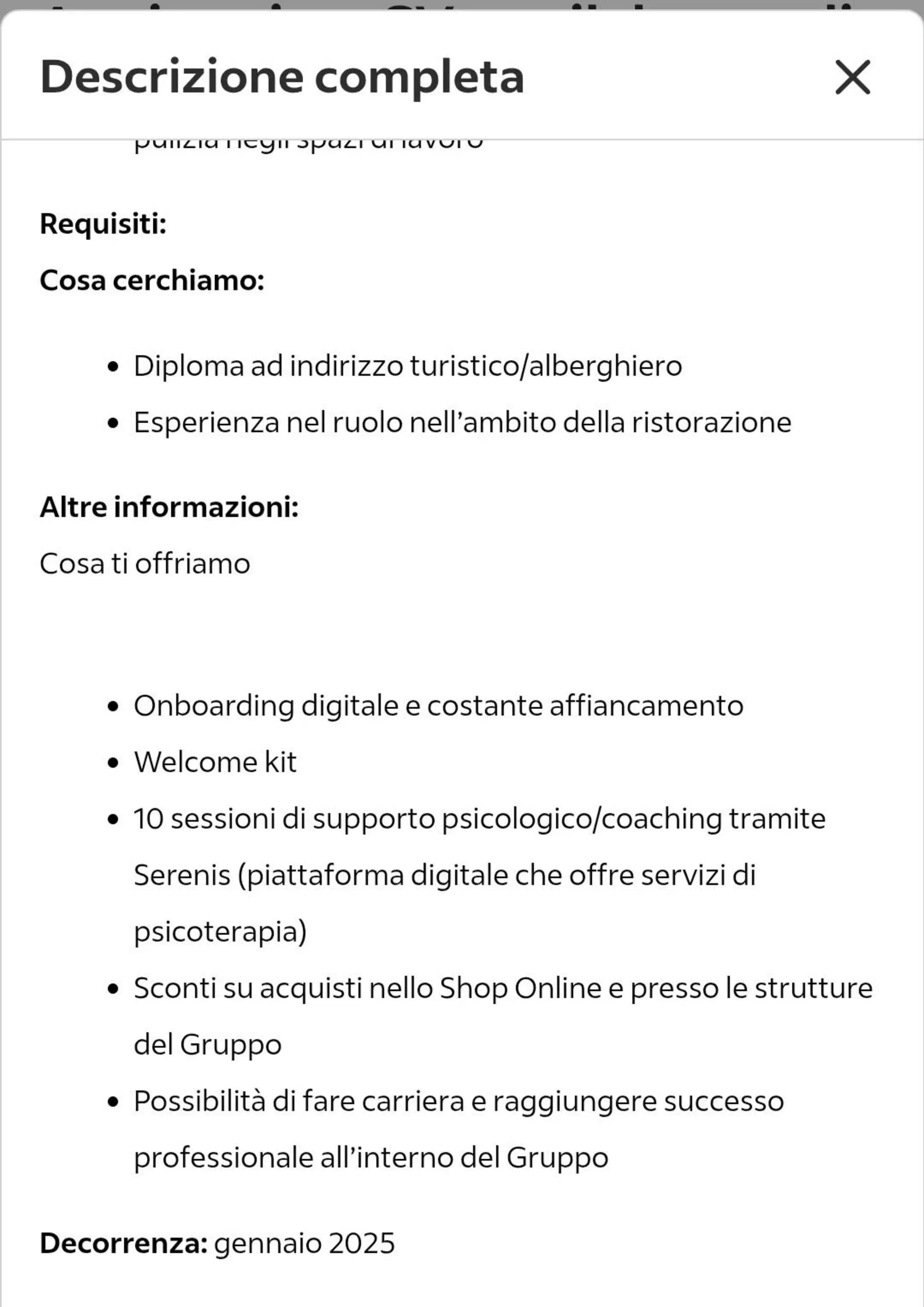 Un'offerta di lavoro di chef Cannavacciuolo