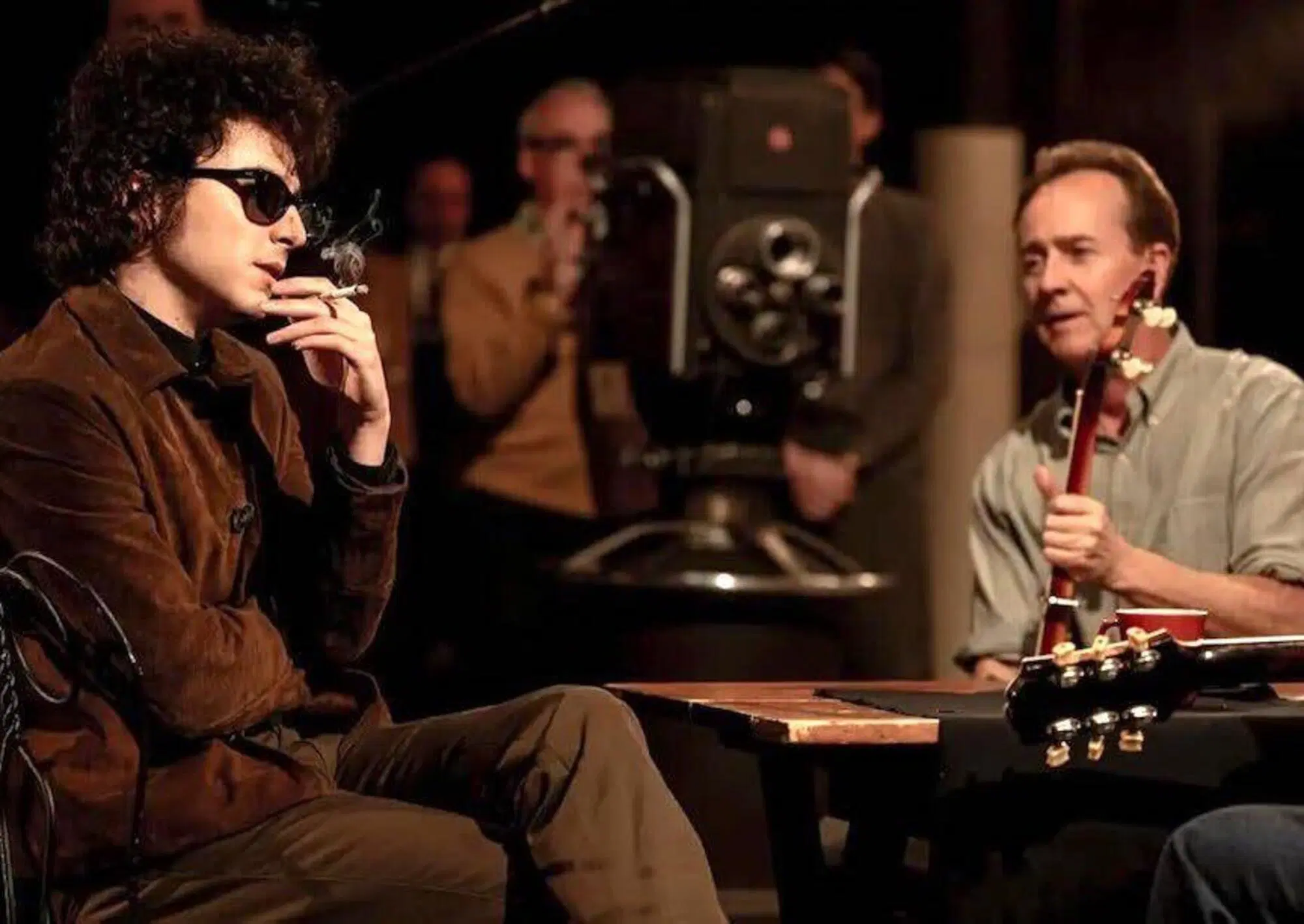 Bob Dylan e Pete Seeger in "A Complete Unknown"