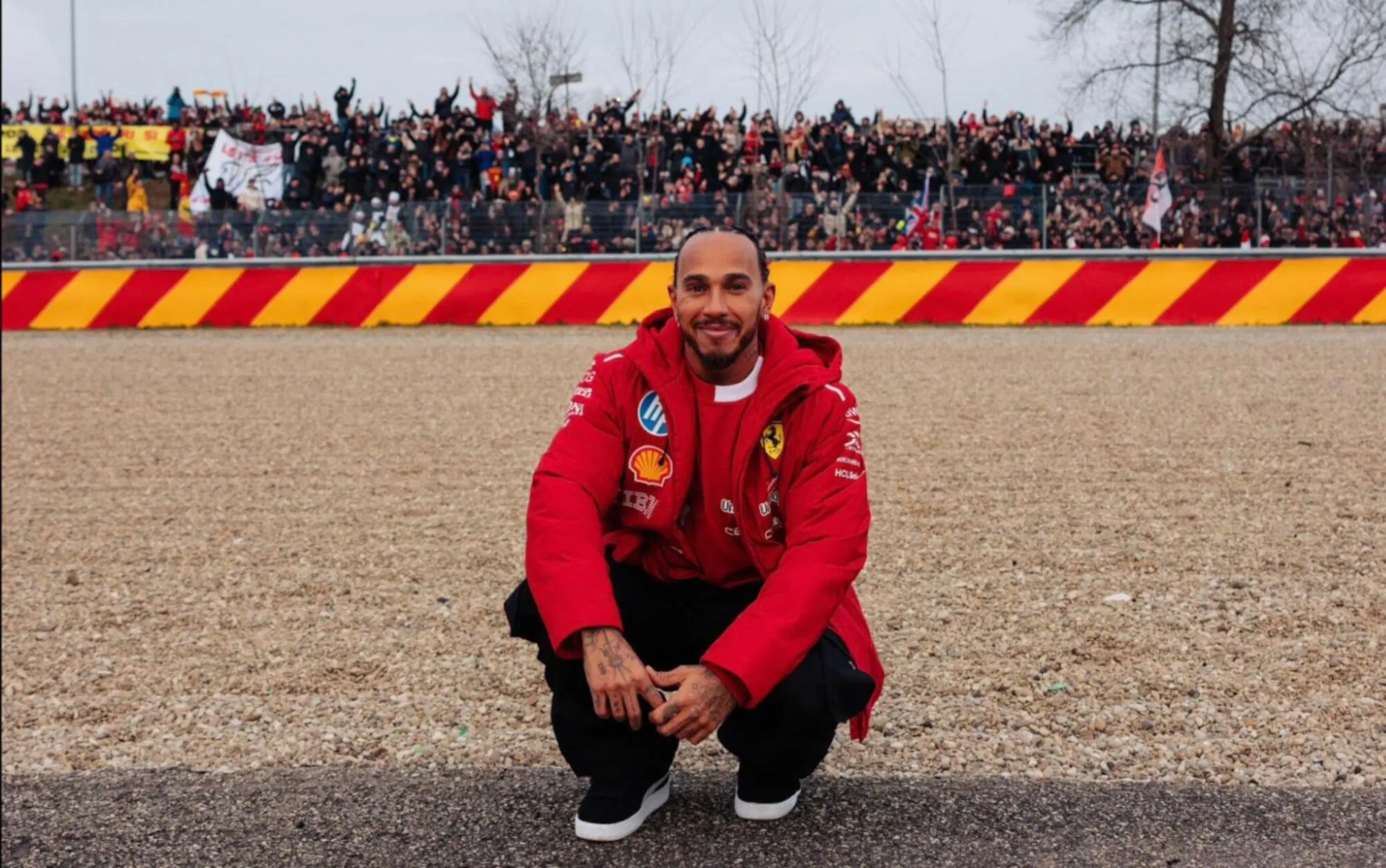 Lewis Hamilton Ferrari Fiorano tifosi