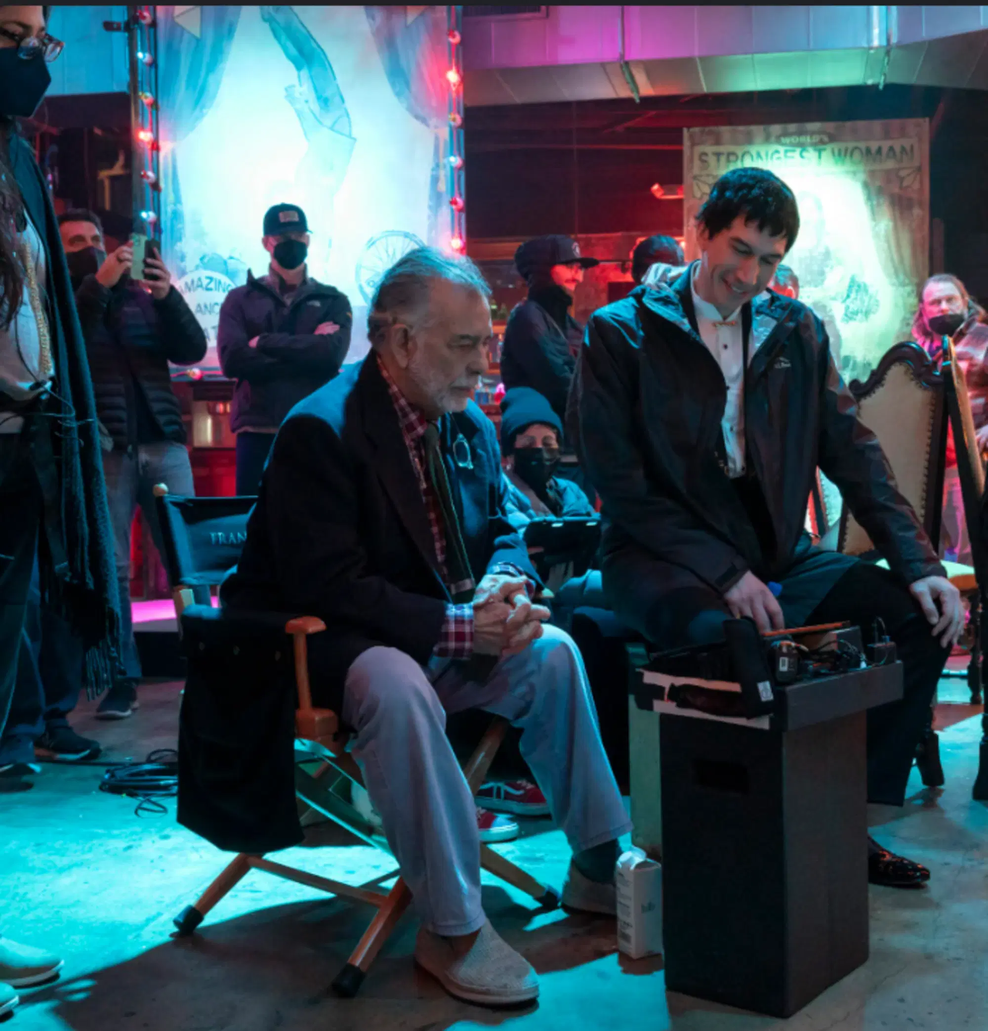 Francis Ford Coppola e Adam Driver sul set di "Megalopolis"