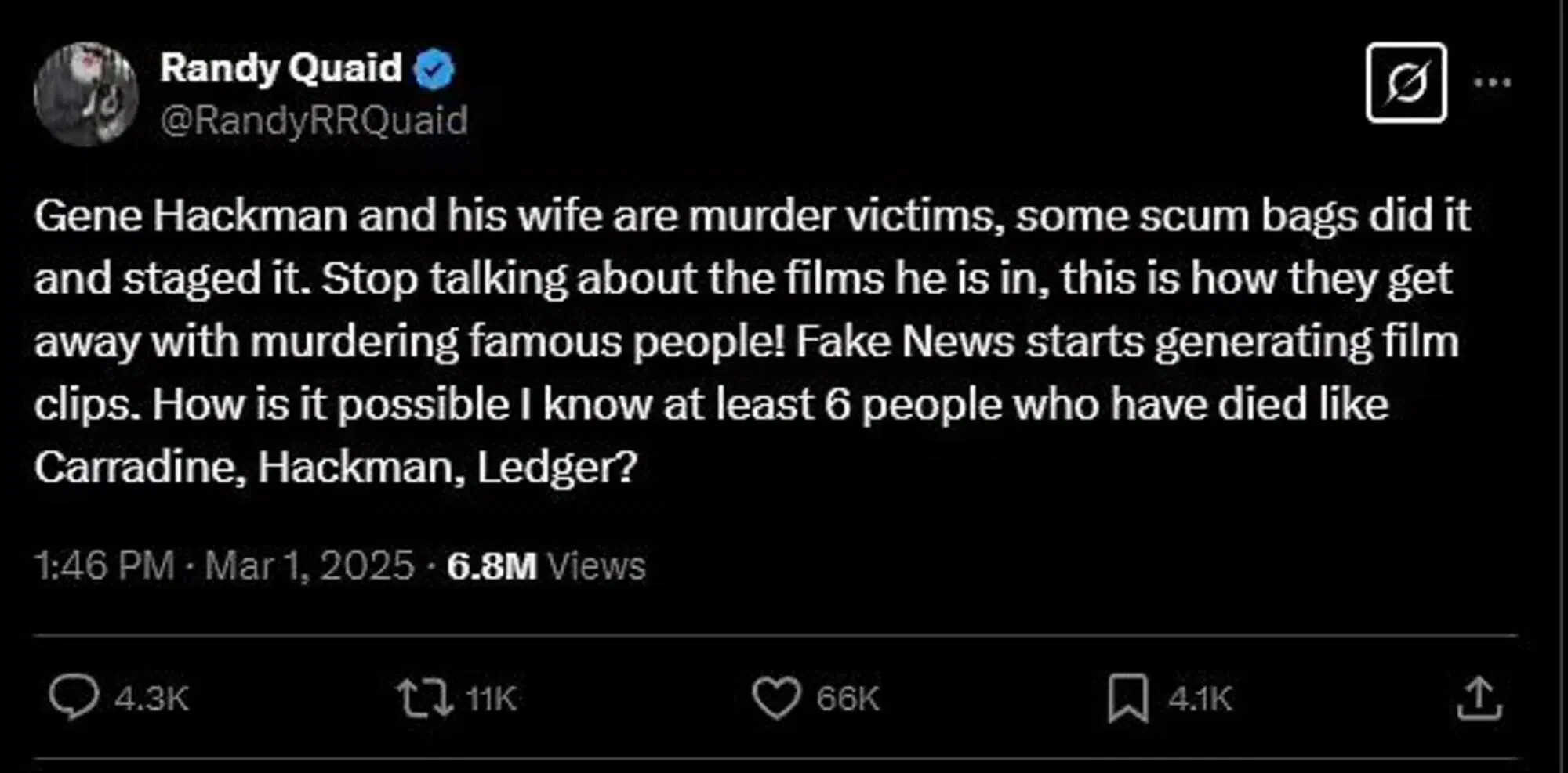 I tweet di Randy Quaid