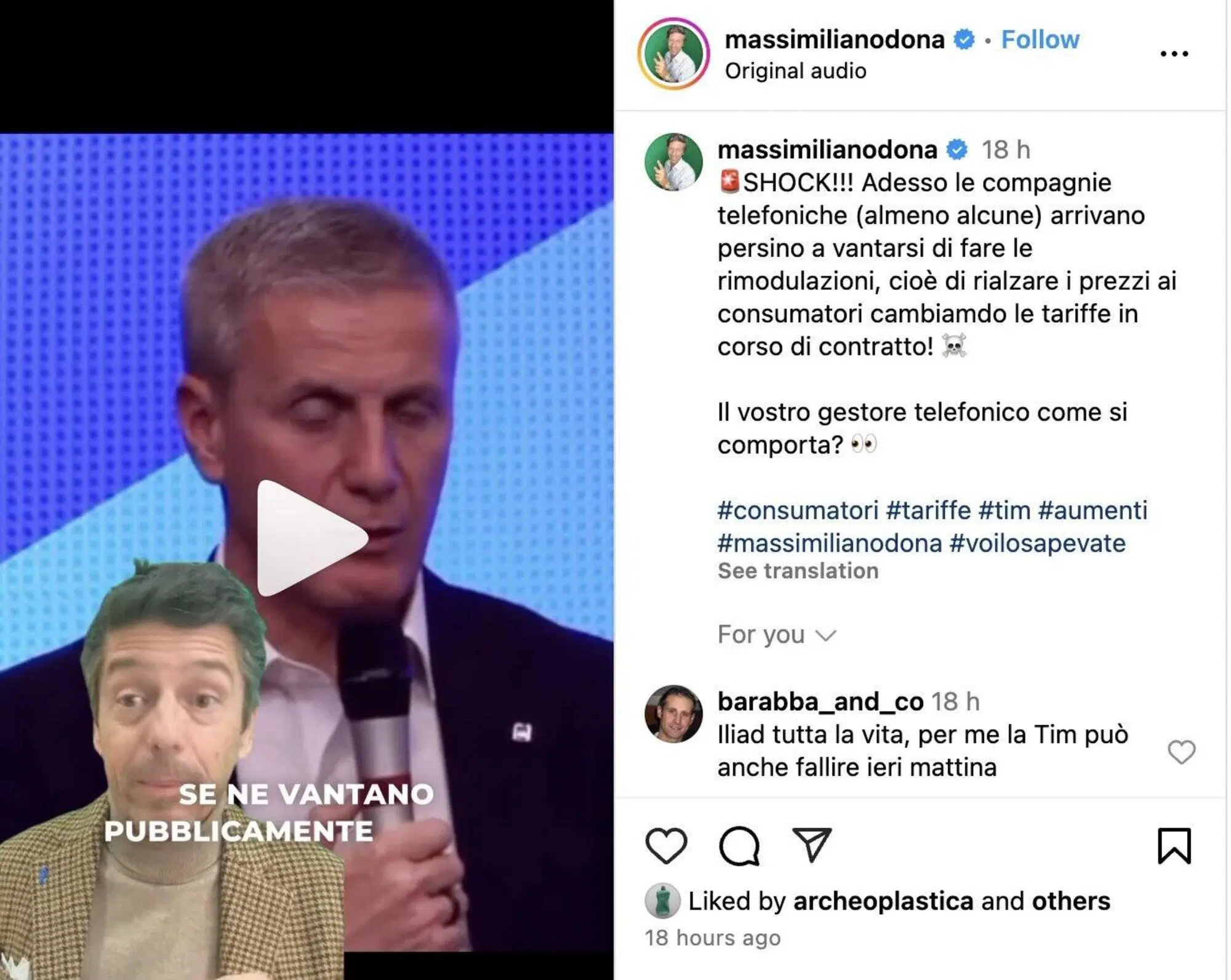 Le dichiarazioni "prurigginose" di Tim sulle rimodulazioni tariffarie