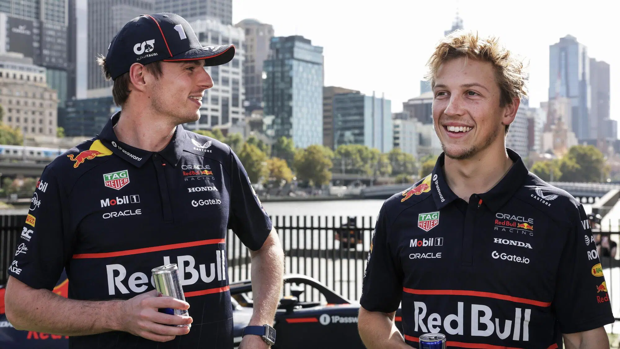 Max Verstappen insieme al suo nuovo compagno di squadra, Liam Lawson