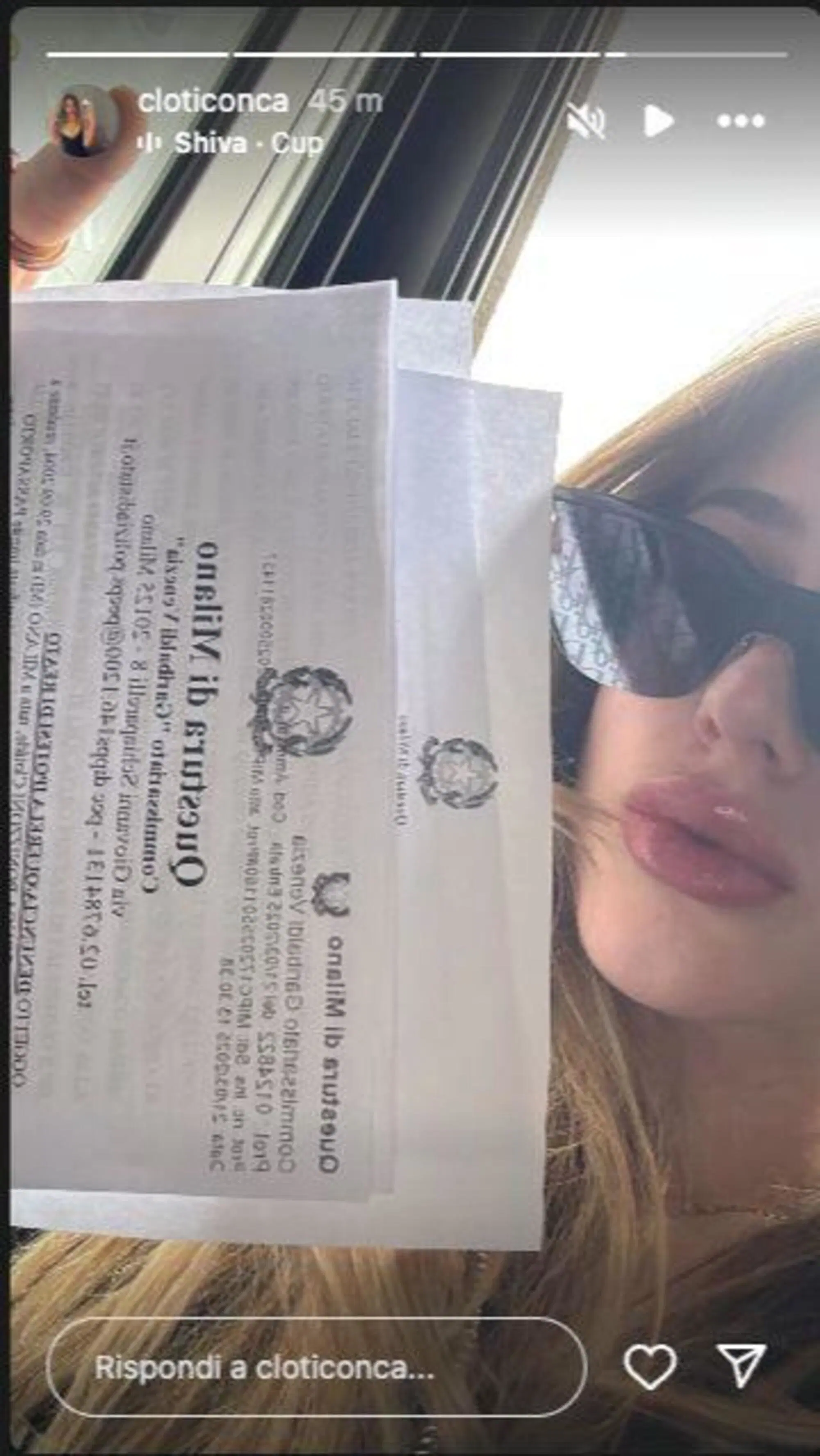 La storia di Clotilde Conca in cui mostra una querela: l'abbiamo chiamata e ci ha confermato che &egrave; per Fabrizio Corona