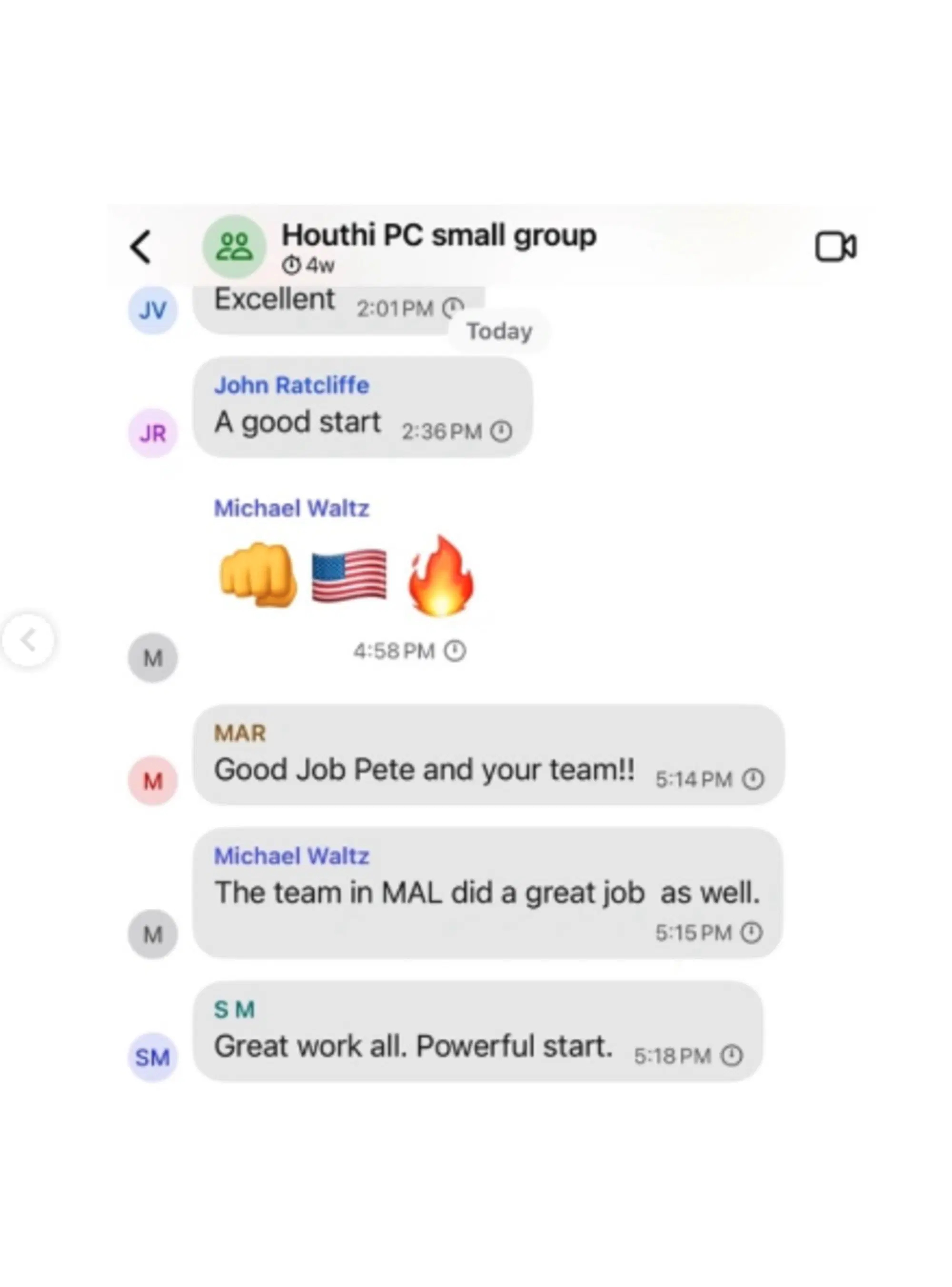 Alcuni screen della chat