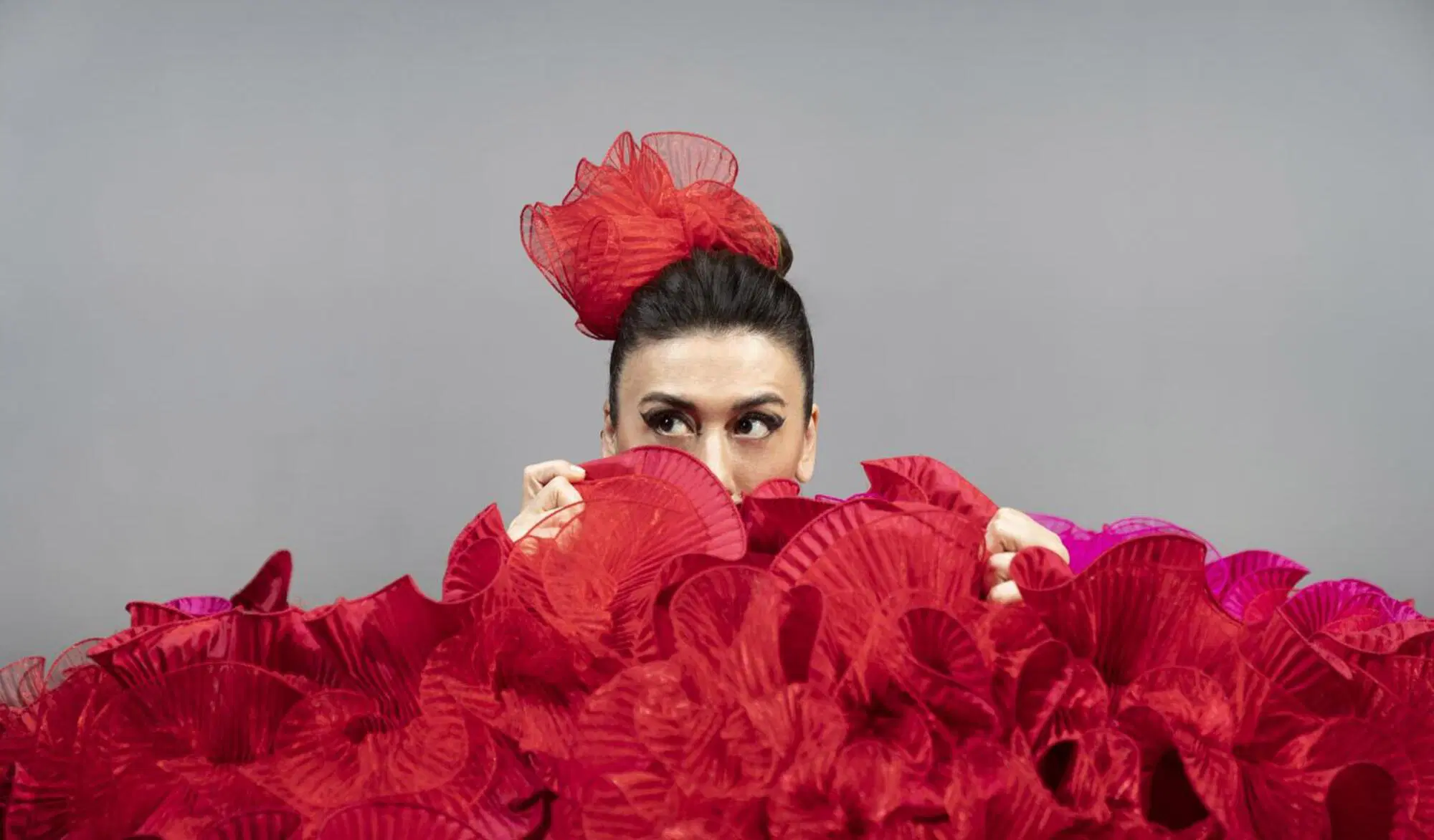 Virginia Raffaele durante lo spettacolo