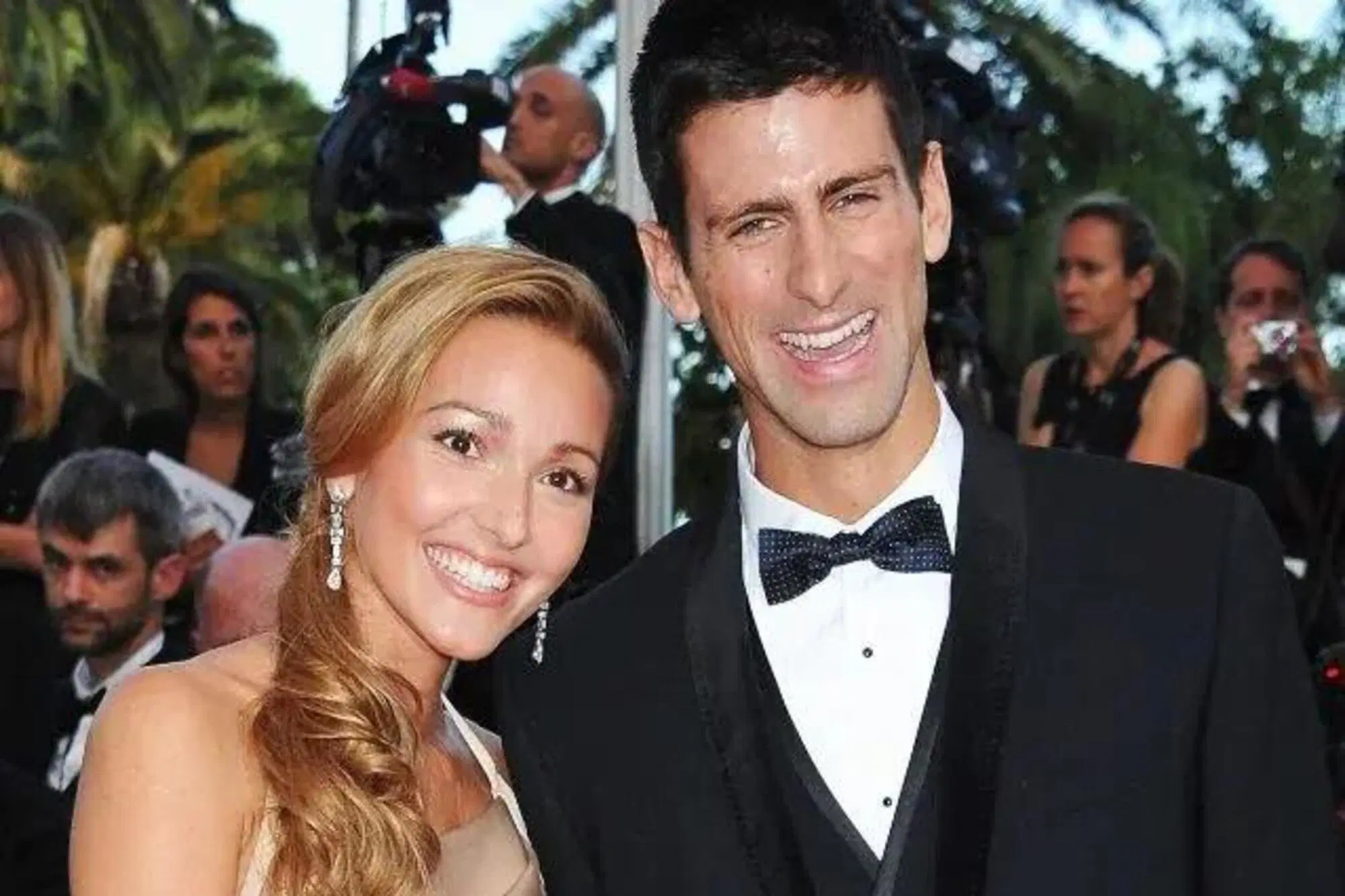 Novak Djokovic con la moglie