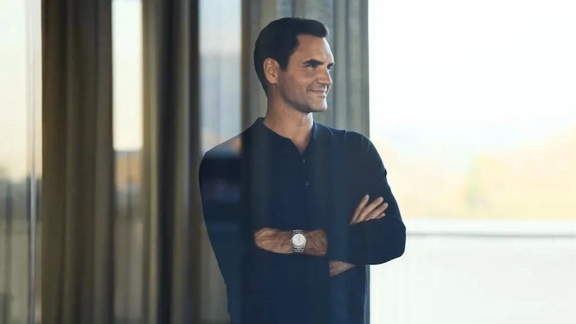 Roger Federer con il Rolex Land-Dweller