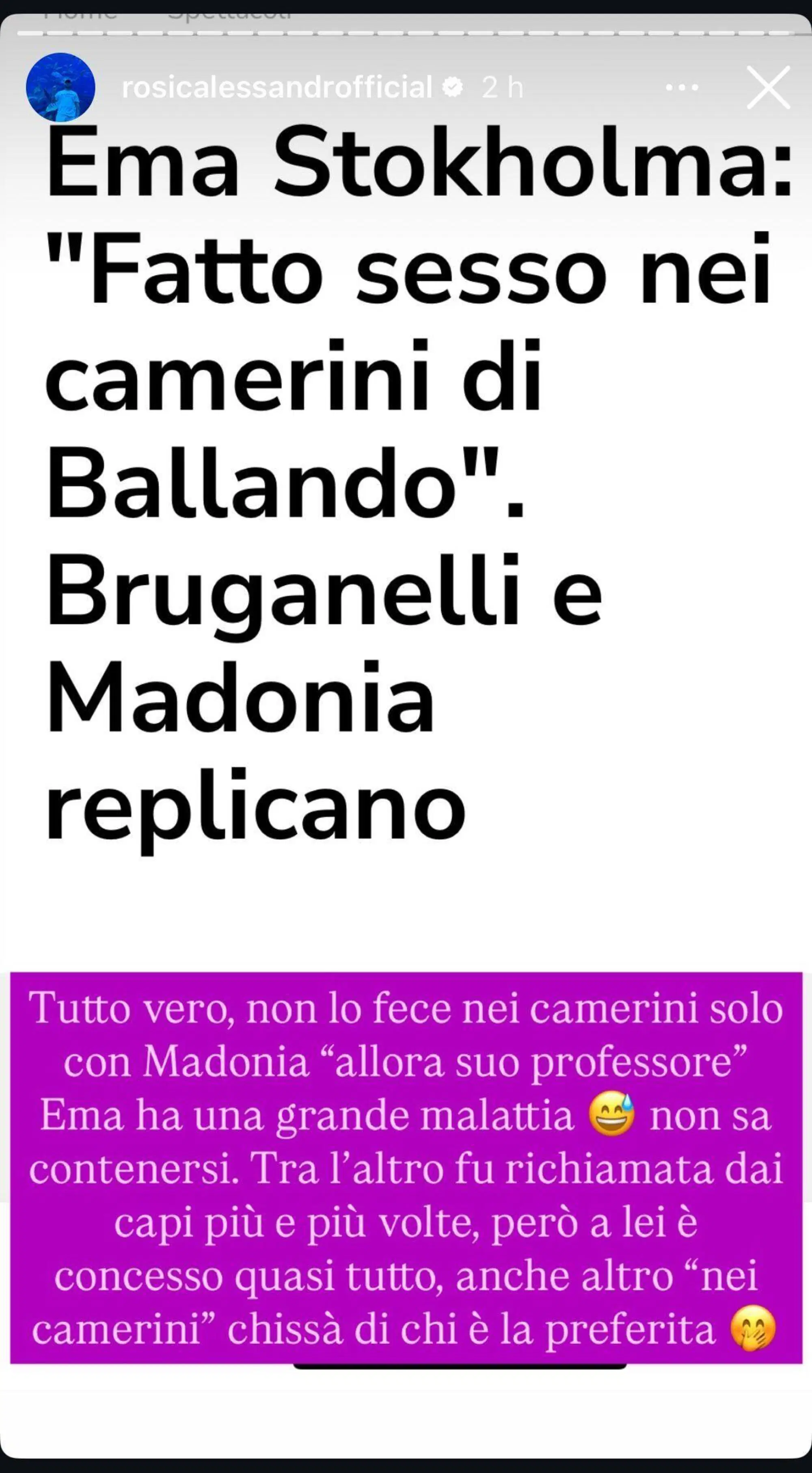 Alessandro Rosica su Ema Stokholma