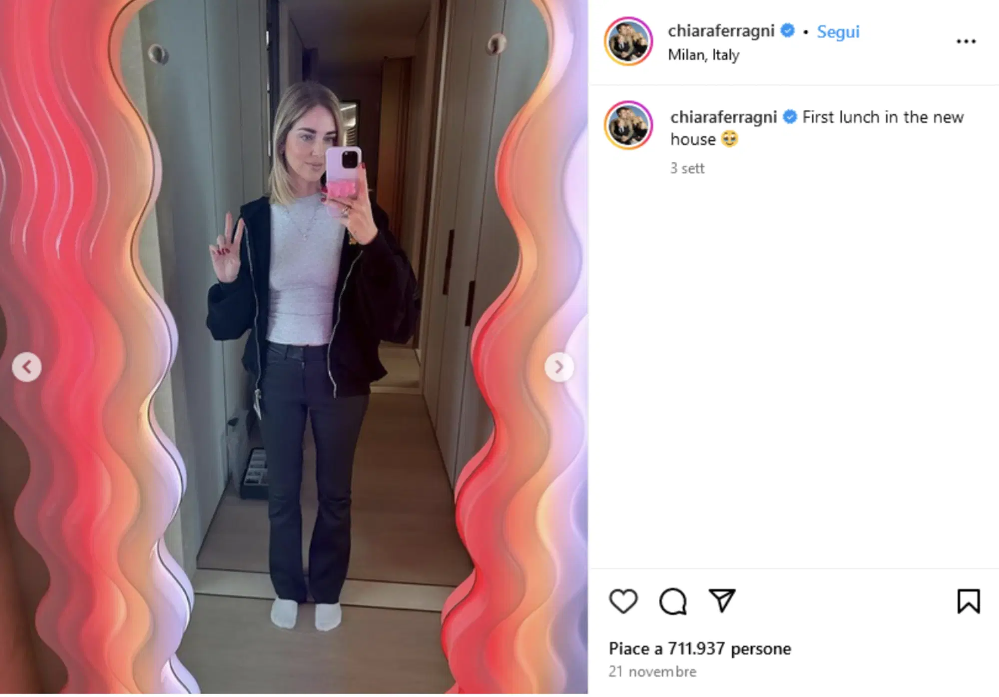Quando Chiara Ferragni mostrava orgogliosa su Instagram tutti gli arredi di prestigio 'scroccati' a brand extra-lusso