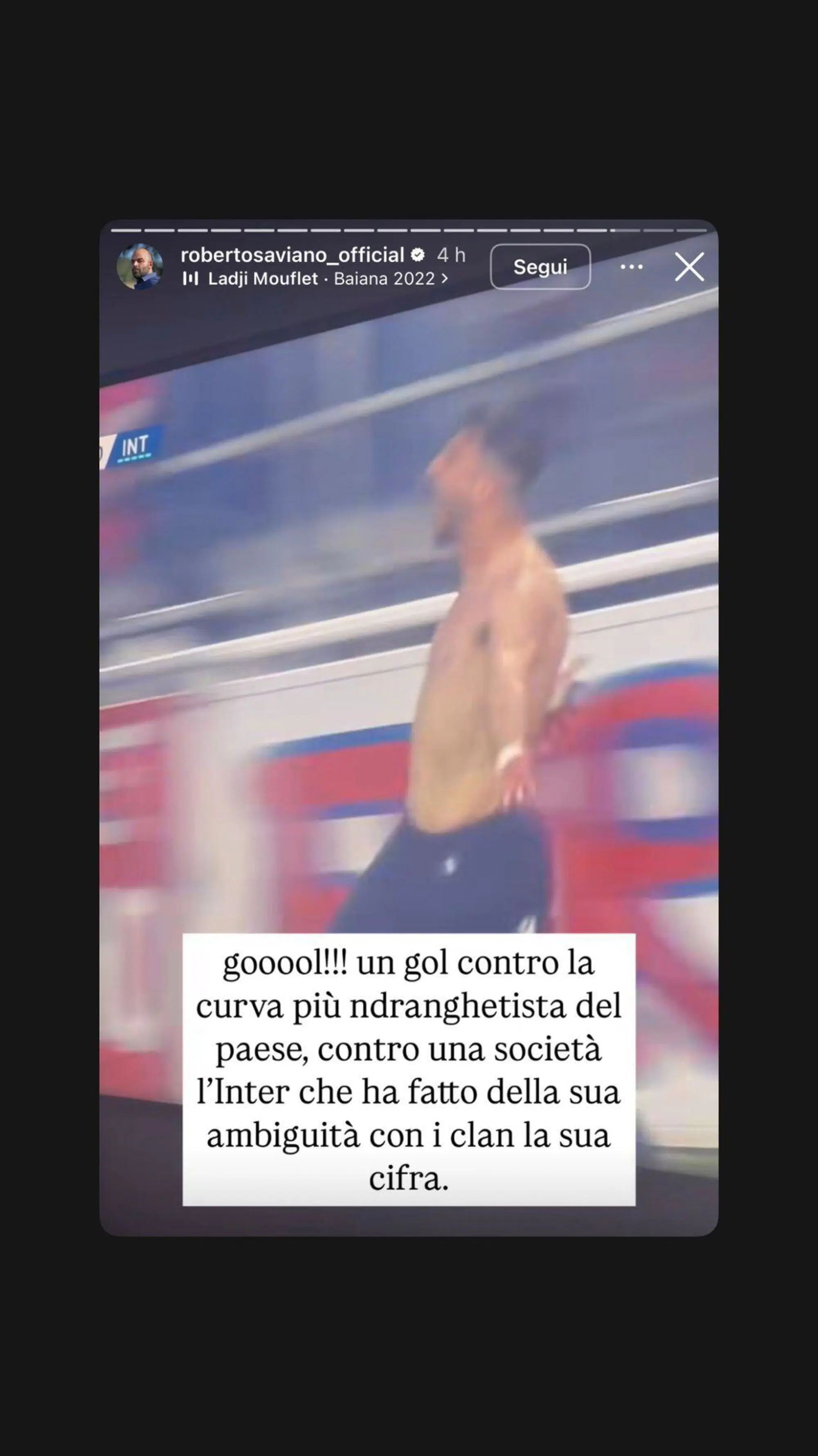 La storia di Roberto Saviano contro la curva e l'Inter
