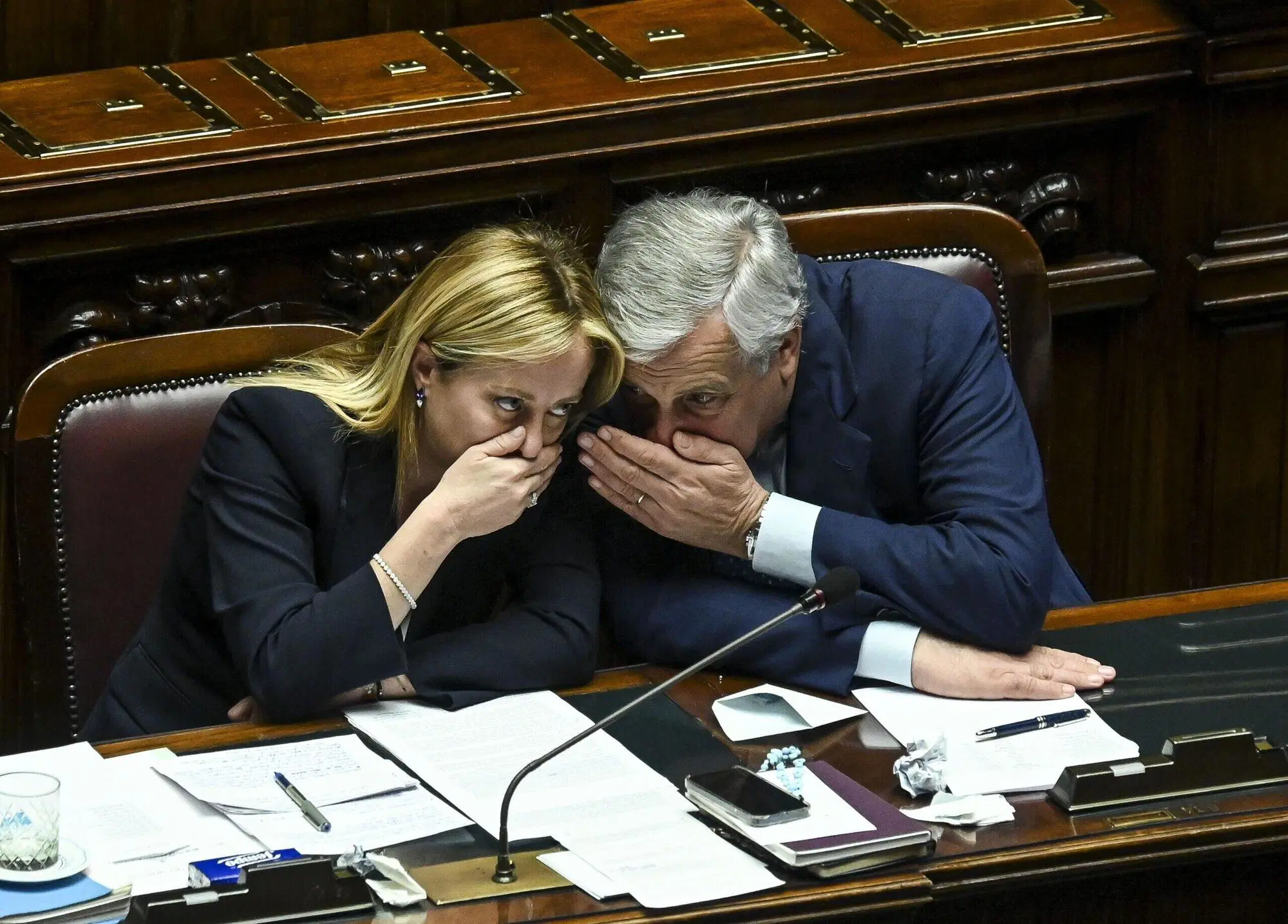 Il presidente del Consiglio Giorgia Meloni e Antonio Tajani, leader di Forza italia e ministro degli Esteri