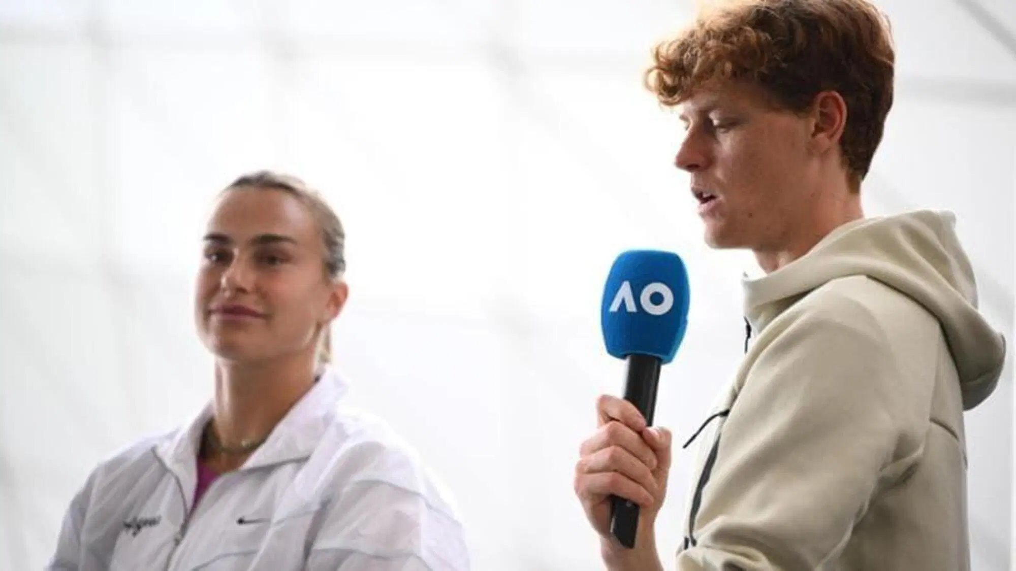 Aryna Sabalenka con Jannik Sinner