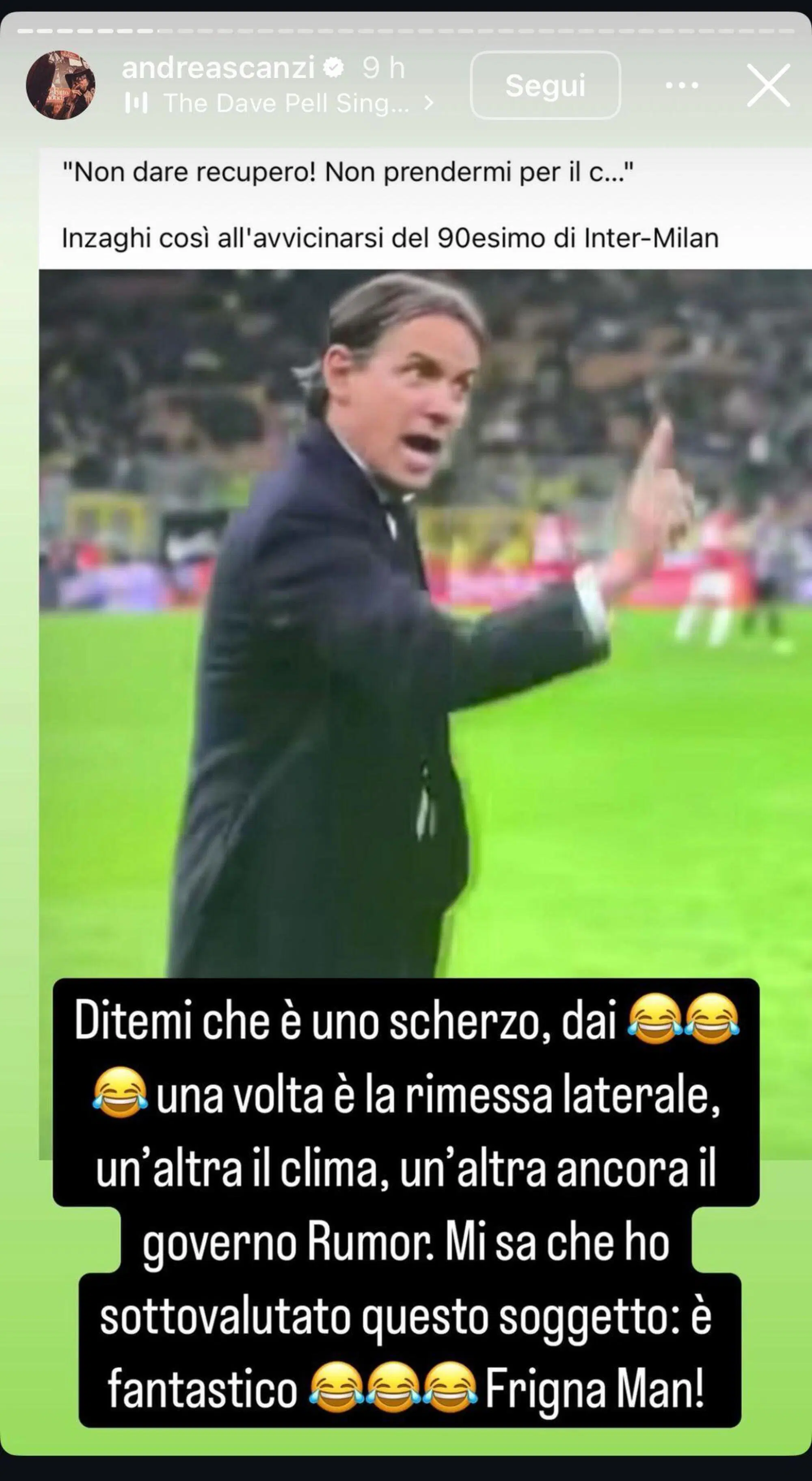 Andrea Scanzi contro Simone Inzaghi, allenatore dell'Inter