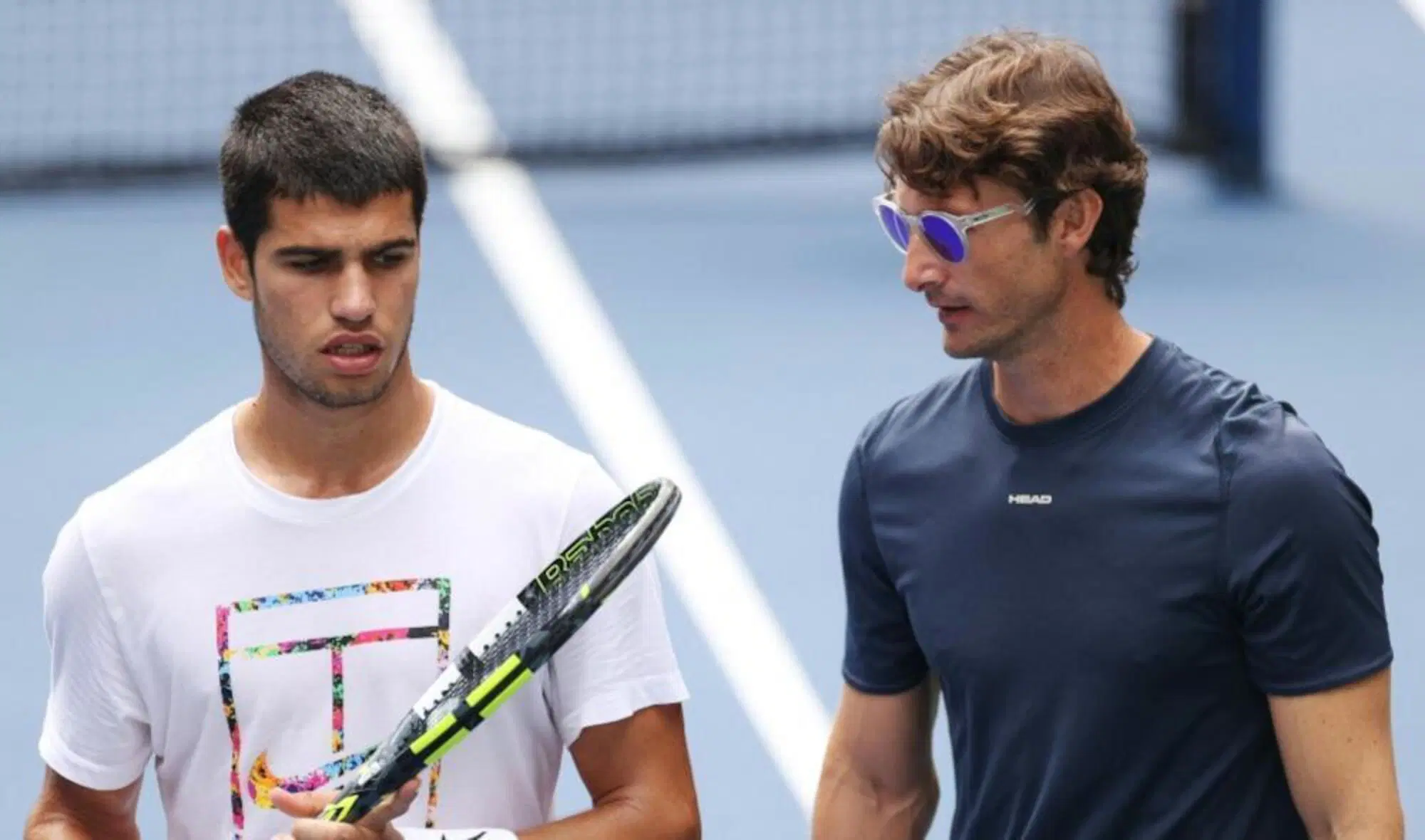 Carlos Alcaraz con il suo allenatore Ferrero