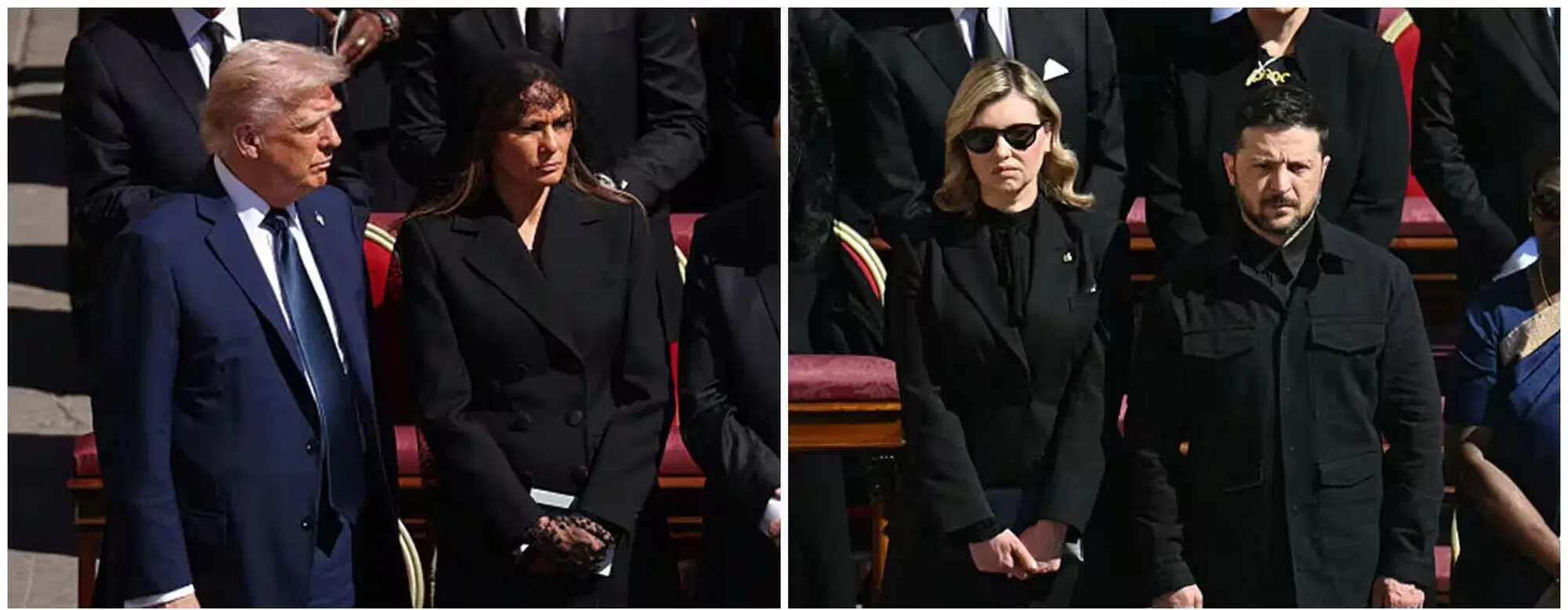 Donald Trump e Zelensky con le compagne al funerale di Papa Francesco