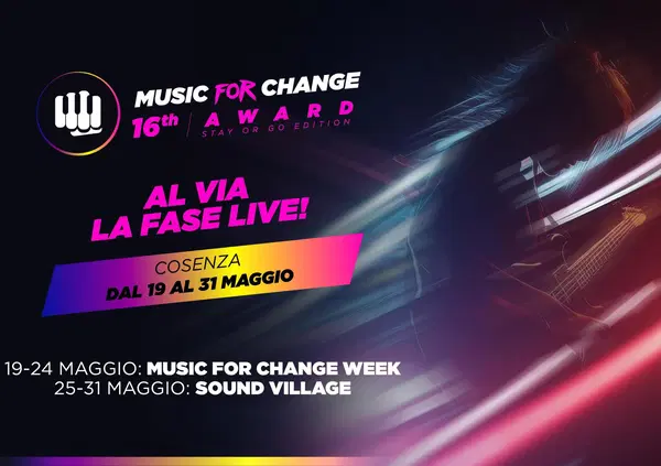 Music for Change: annunciati i 21 semifinalisti. Il 31 maggio la serata di premiazione Words &amp; Awards con Federico Zampaglione, Mezzosangue e Francamente