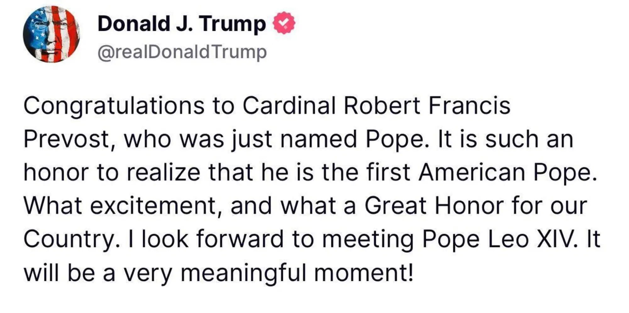 Le congratulazioni di Donald Trump e il tweet di Charlie Kirk sulle criiche di Prevost alle politiche Maga di Vance e del presidente