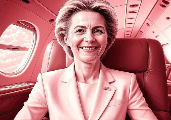 A voi Ursula von der Leyen e soci impongono l&rsquo;auto elettrica e il Green Deal, loro prendono l&rsquo;aereo per fare pochi chilometri. La presa in giro dei jet privati e dei voli a cortissimo raggio dei vertici dell&rsquo;Ue