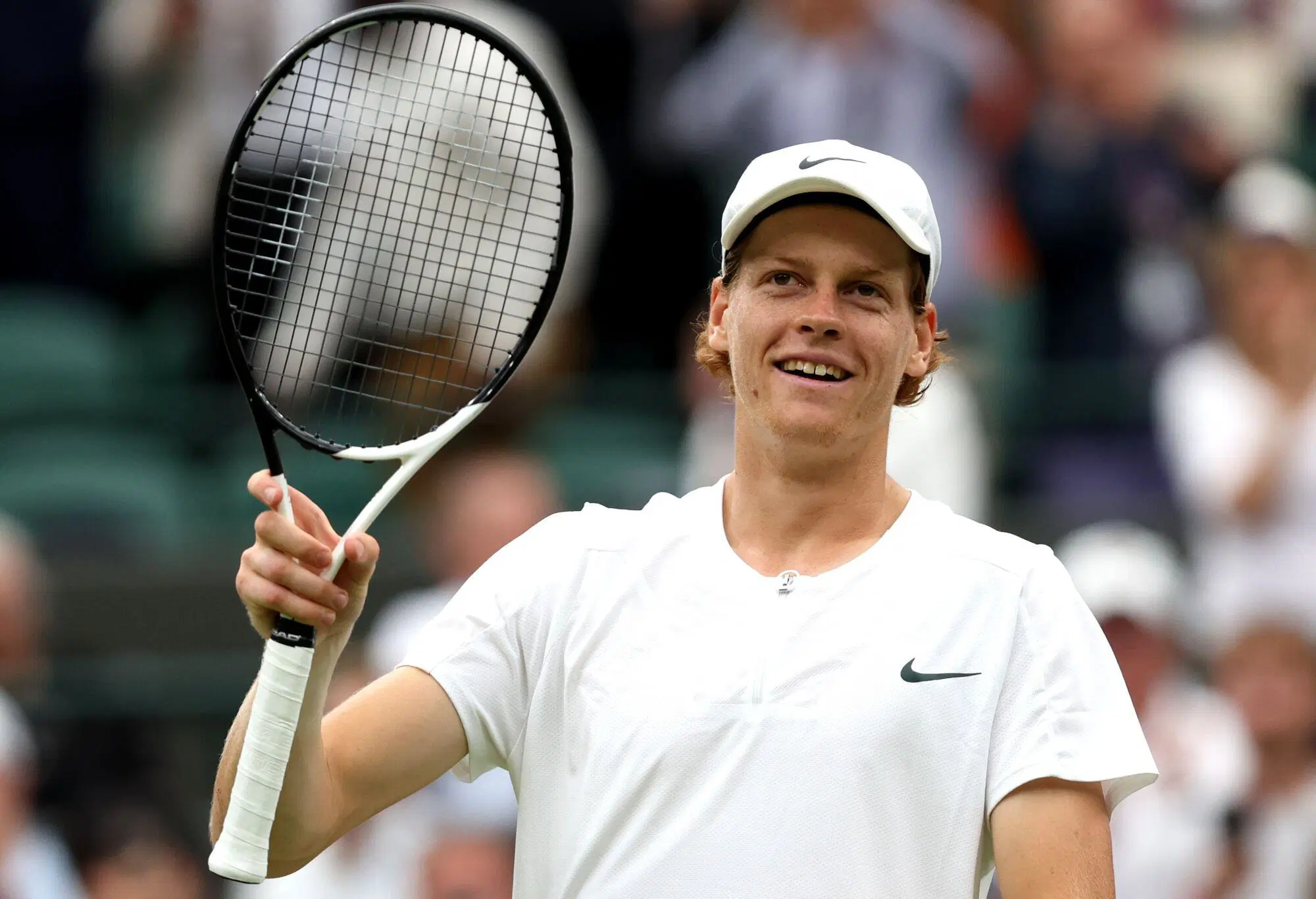 Sinner con la sua Head Speed MP (probabilmente customizzata)