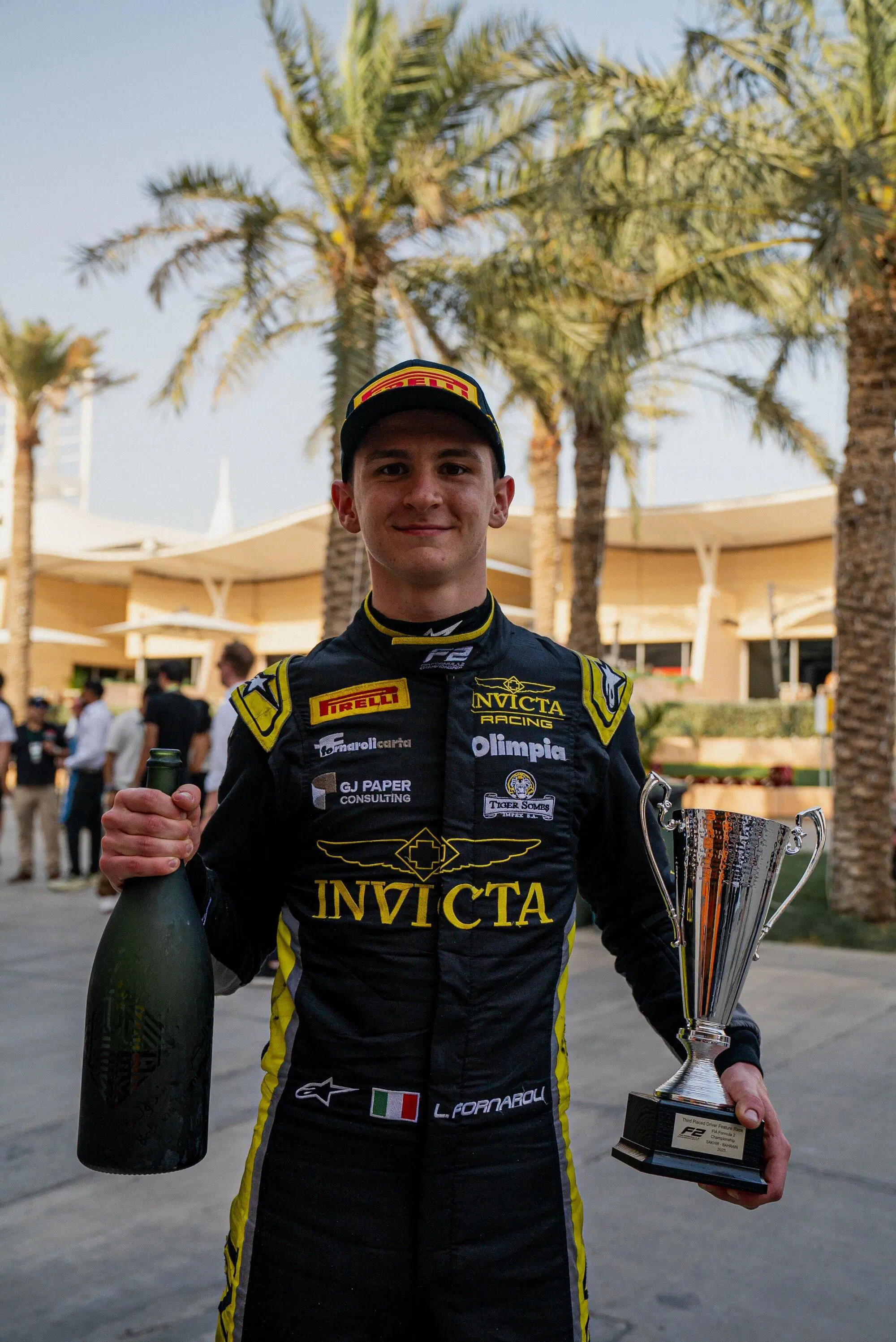 Leonardo Fornaroli dopo il podio in Bahrain