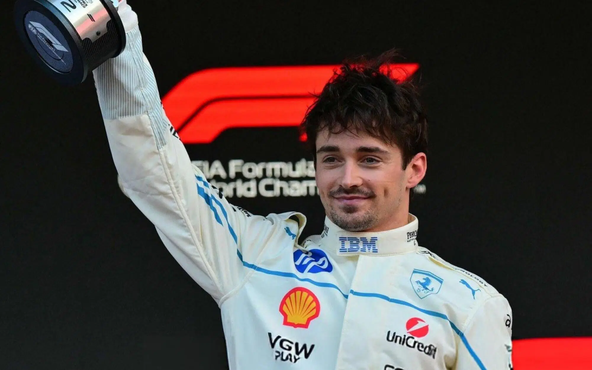 Charles Leclerc Ferrari Monaco Podio