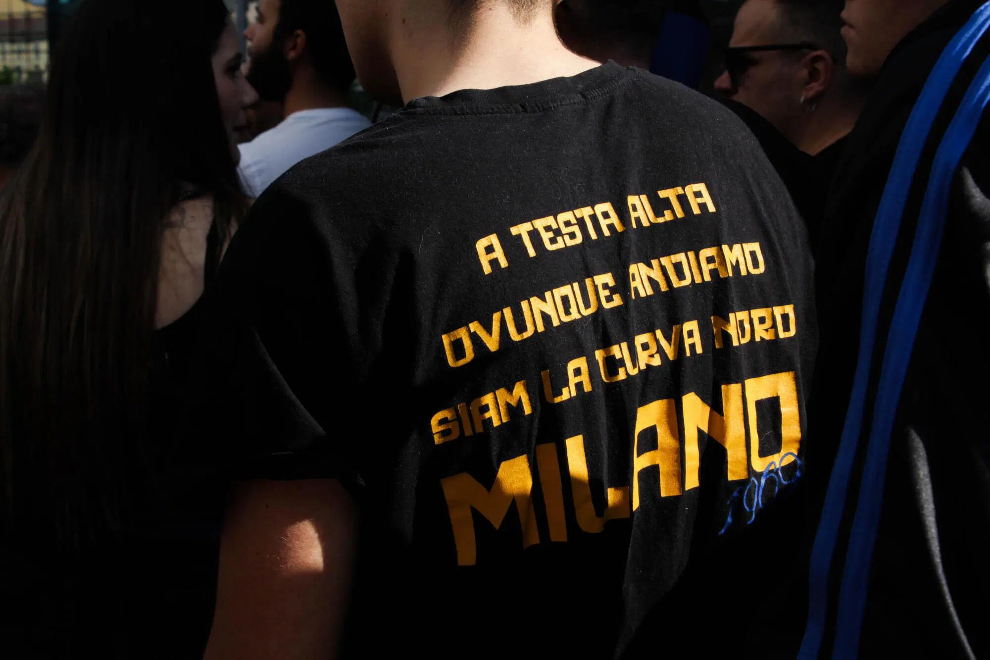 Gli ultras dell'Inter in protesta