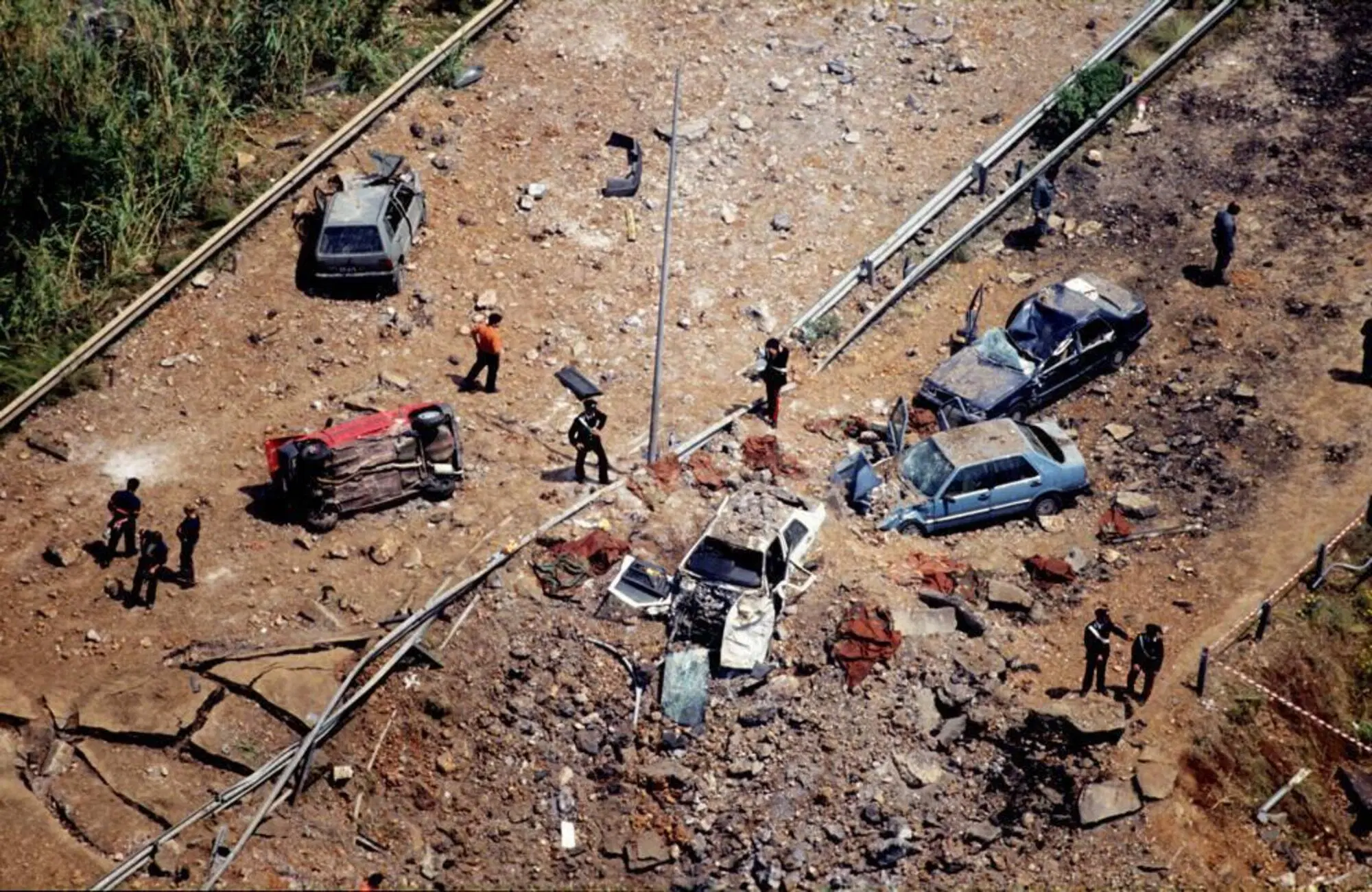 La strage di Capaci dall'alto