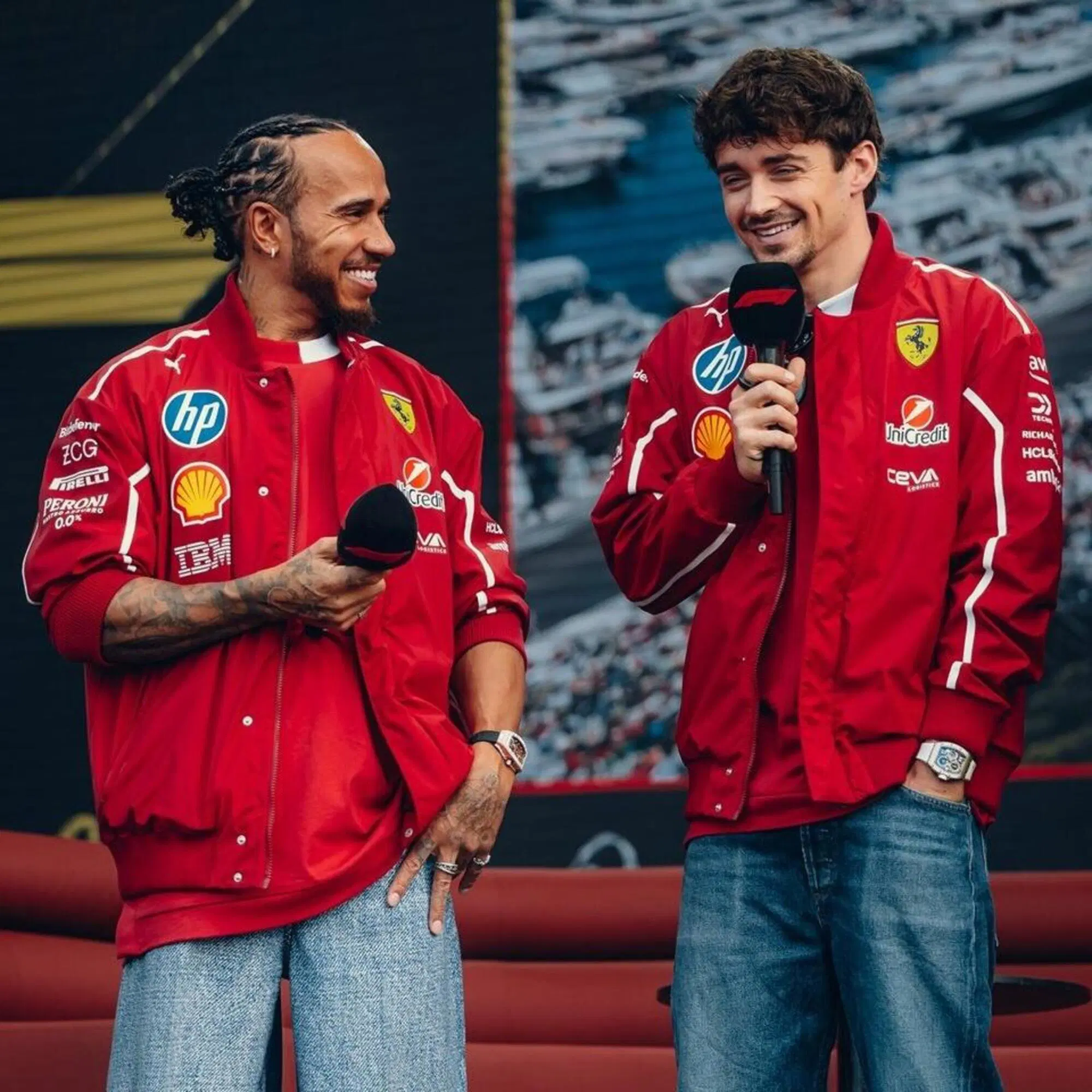 Lewis Hamilton Charles Leclerc Ferrari