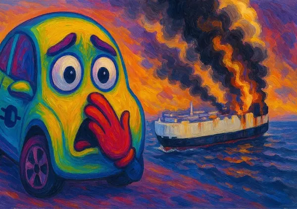 CI RISIAMO. Nave cargo a fuoco nel Pacifico? Ecco perch&eacute; abbiamo un (altro) problema le auto elettriche: (bad) Morning Midas