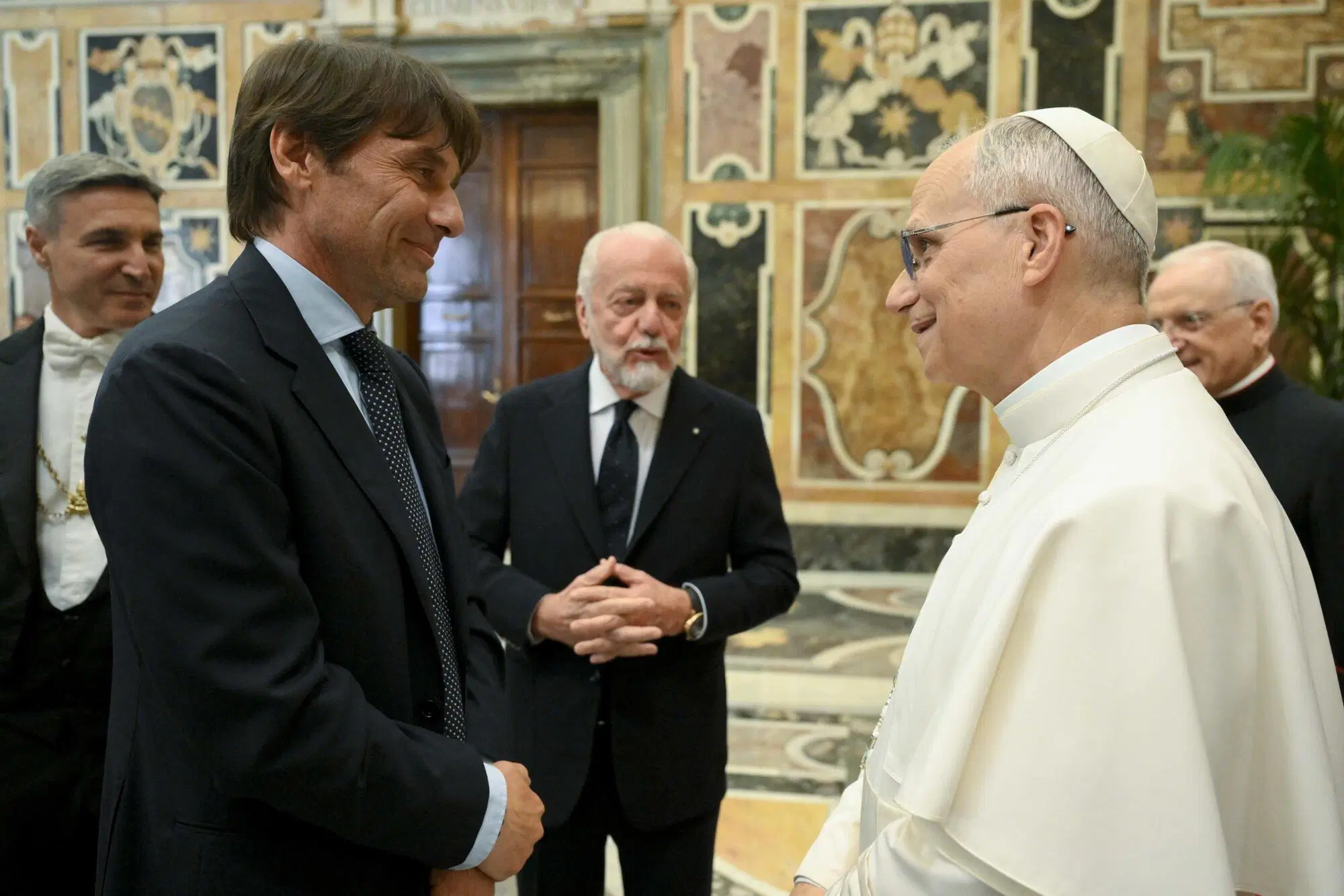 Papa Leone XIV e Antonio Conte