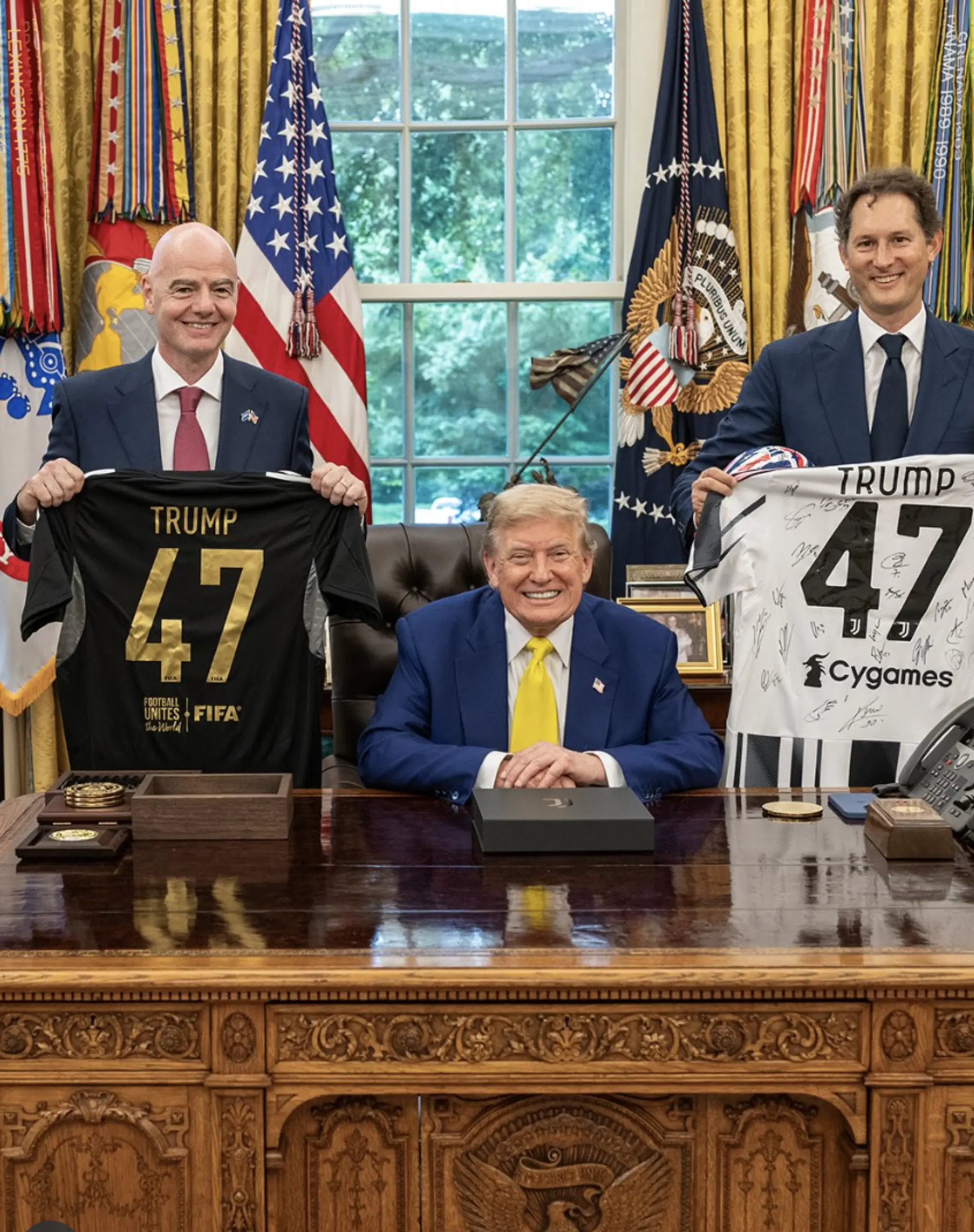 Donald Trump Gianni Infantino John Elkann